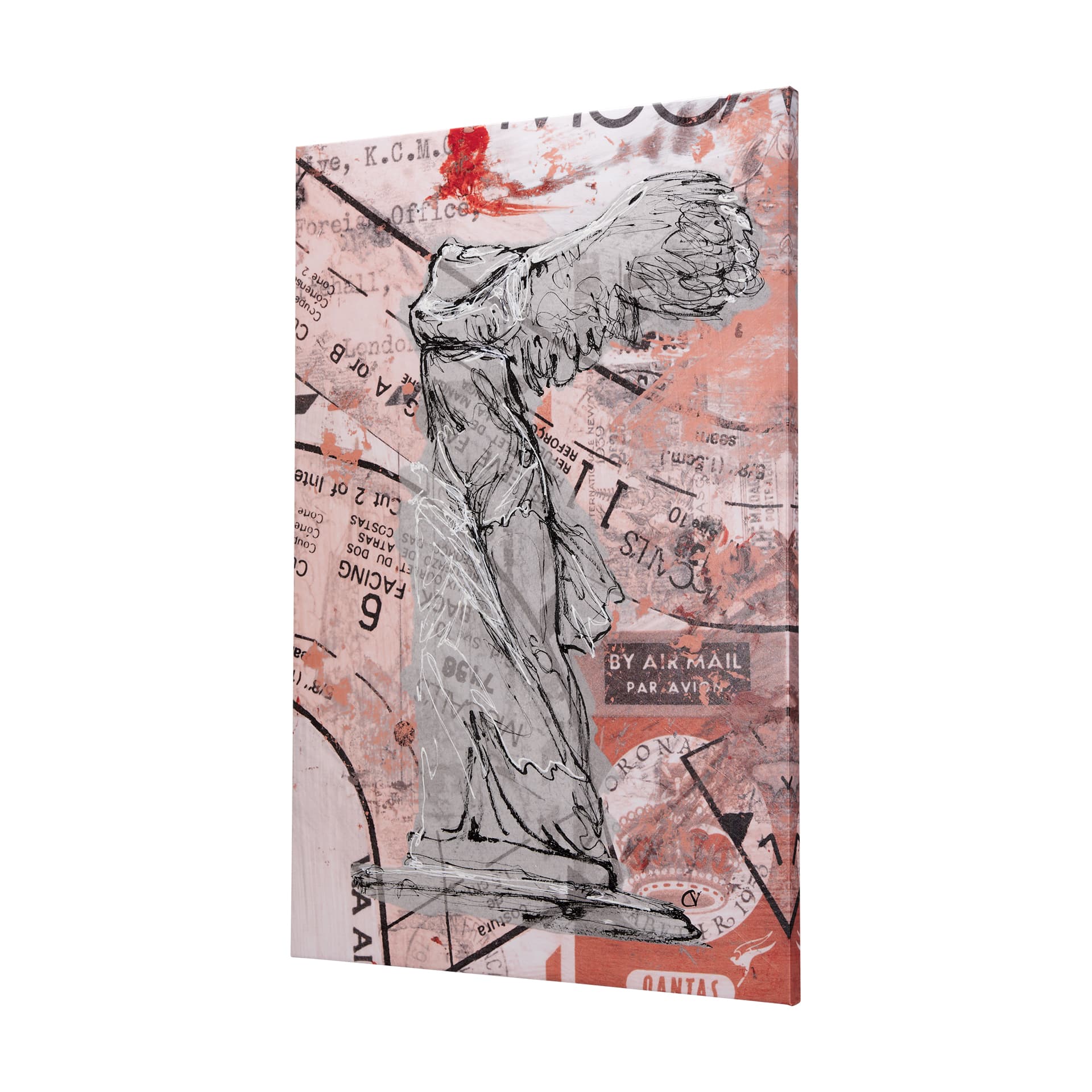 Graffiti Sculpture IV by Mercana Studio a Hand Embellished Textured Canvas — product photograph