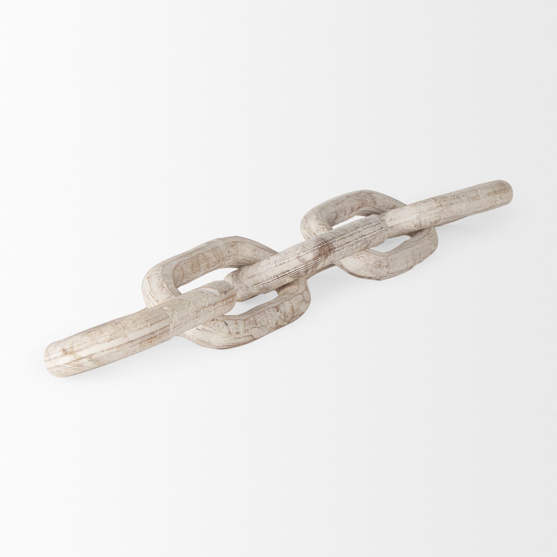 Alix 29.0L x 5.0W x 5.0H Beige Wooden Link Chain Decorative Object — product photograph