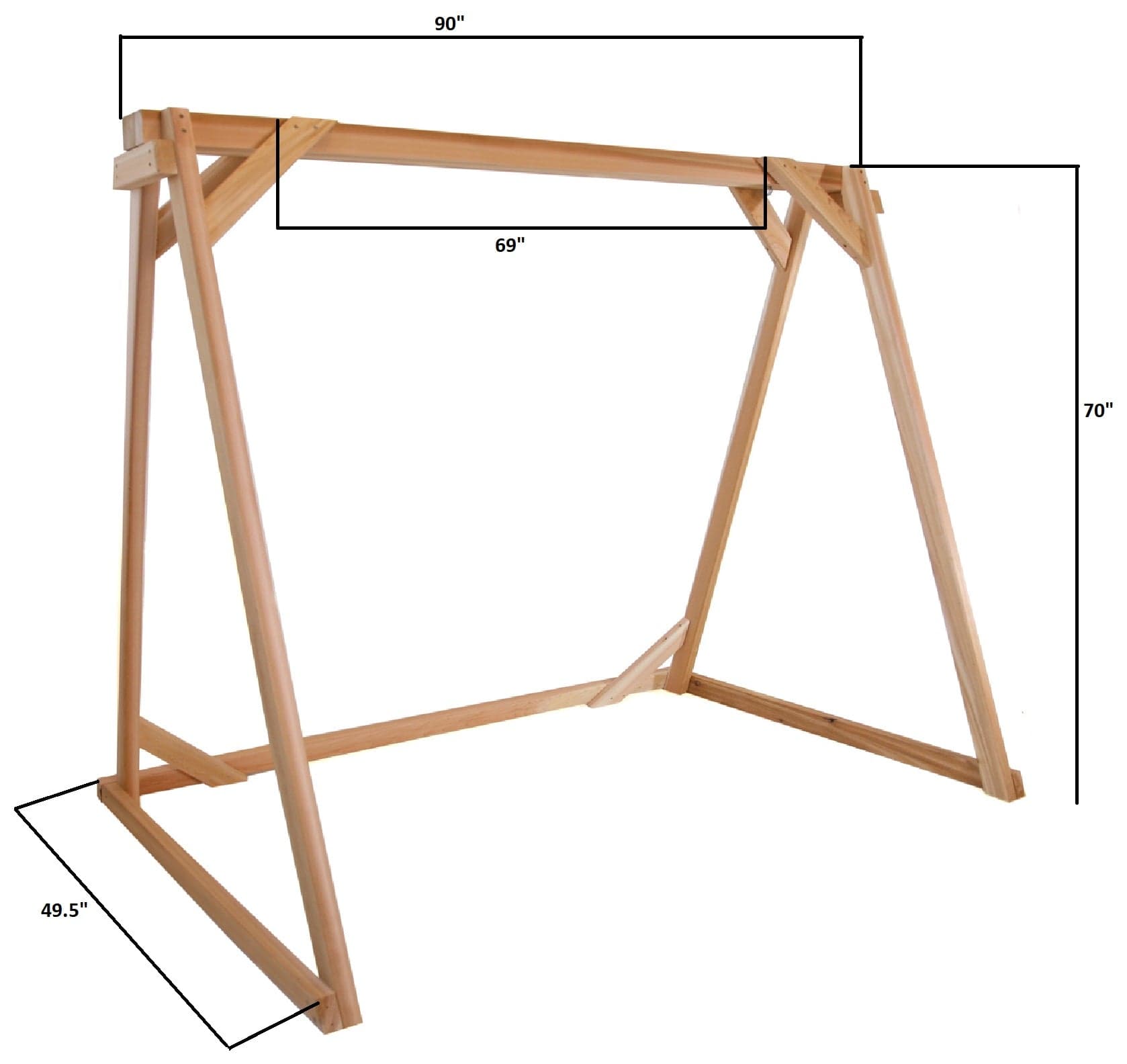 7.5 Ft A-Frame Cedar Garden Swing Stand — product photograph