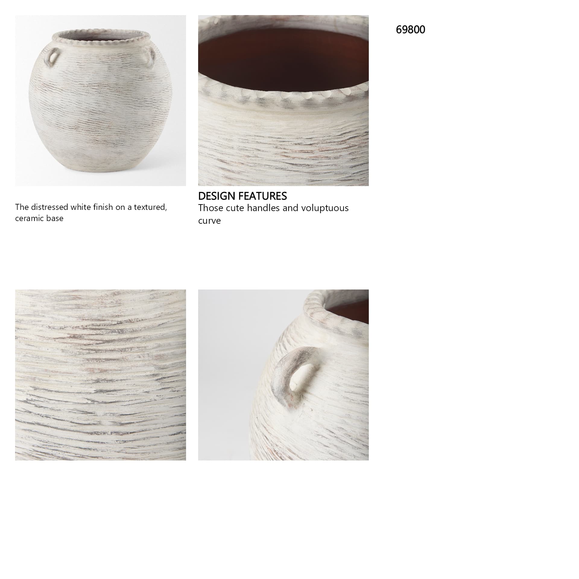 Misha 25.2L x 25.2W x 22.4H Cream Ceramic Floor Vase — in a styled room