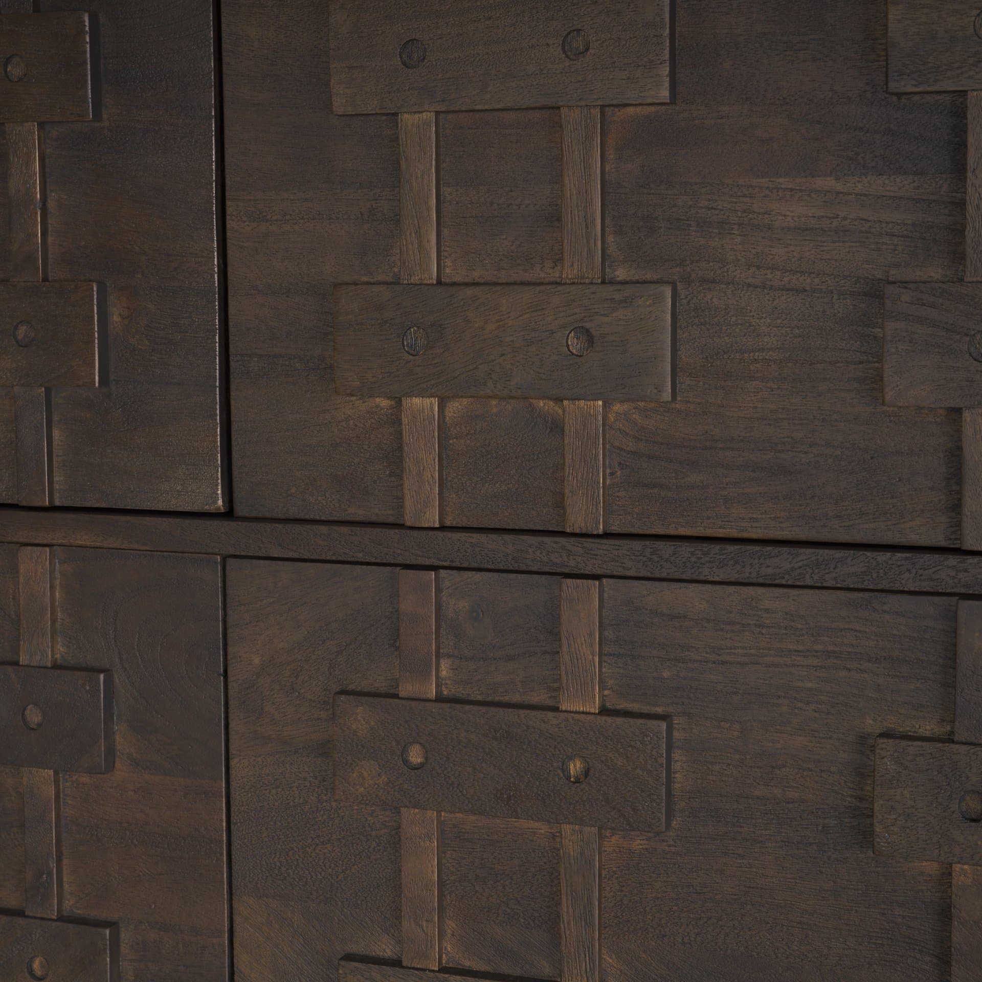 Truss Dark Brown Wood 6 Door Tall Cabinet — product photograph