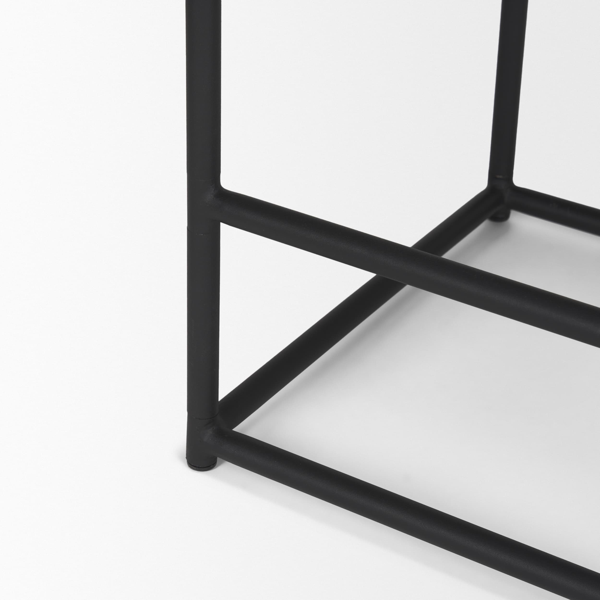 Taniel Backless 26in Seat Counter Stool | Black Wood w/ Black Metal — product photograph