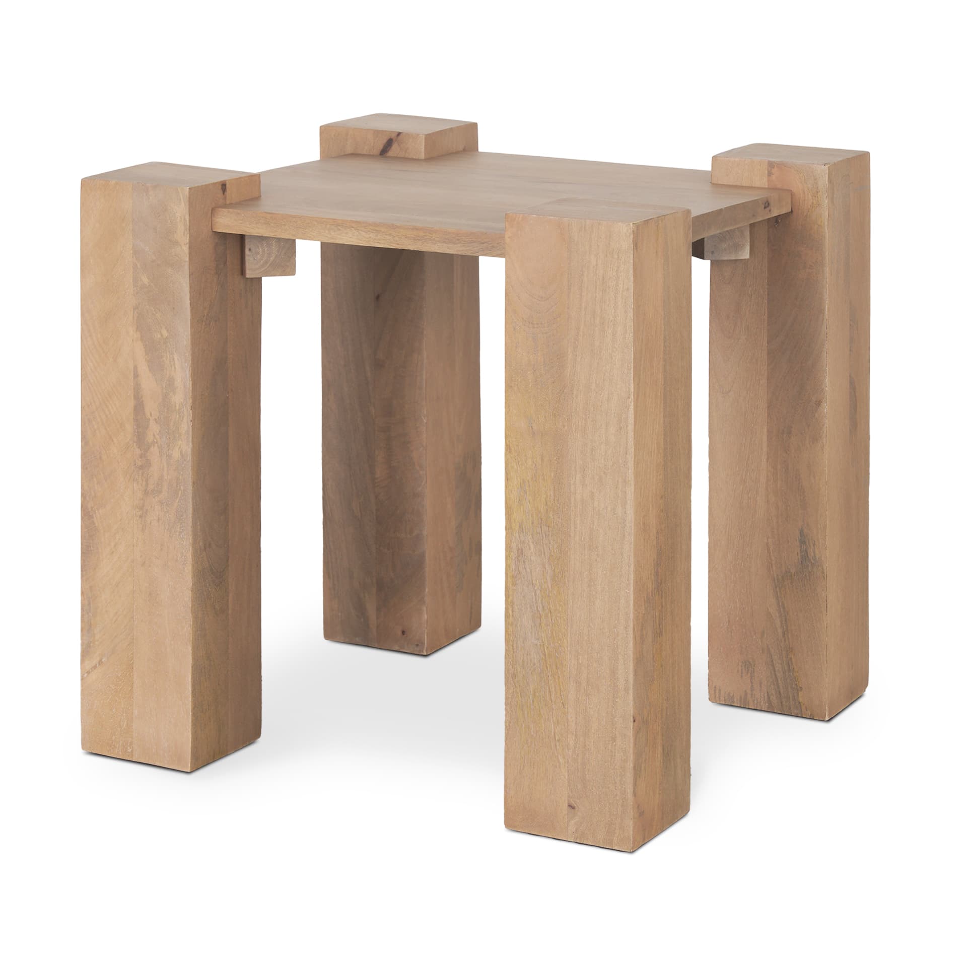 Beth Light Brown Wood Square Accent Table — product photograph