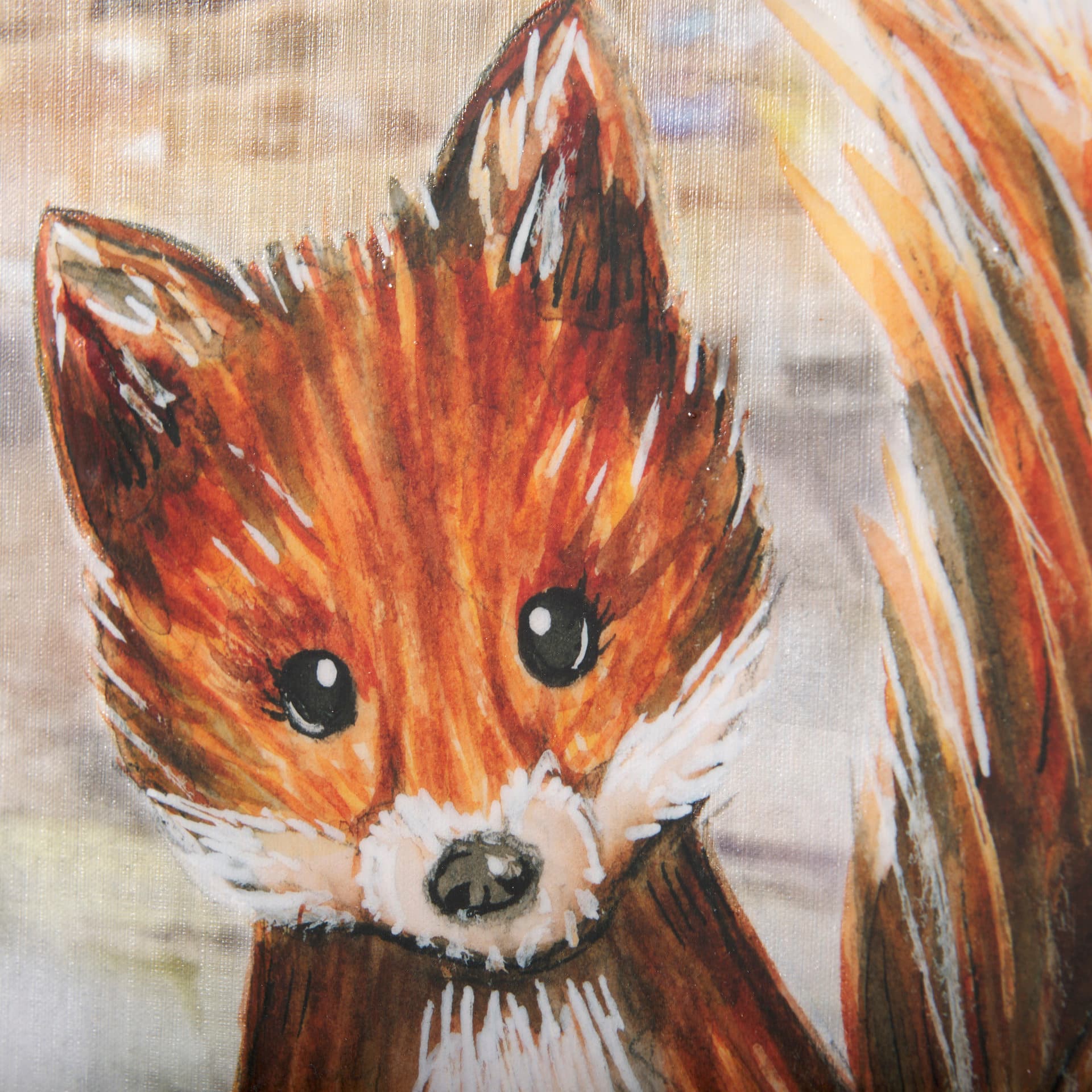 City Fox by Mercana Studio a Hand Embellished Textured Canvas — product photograph