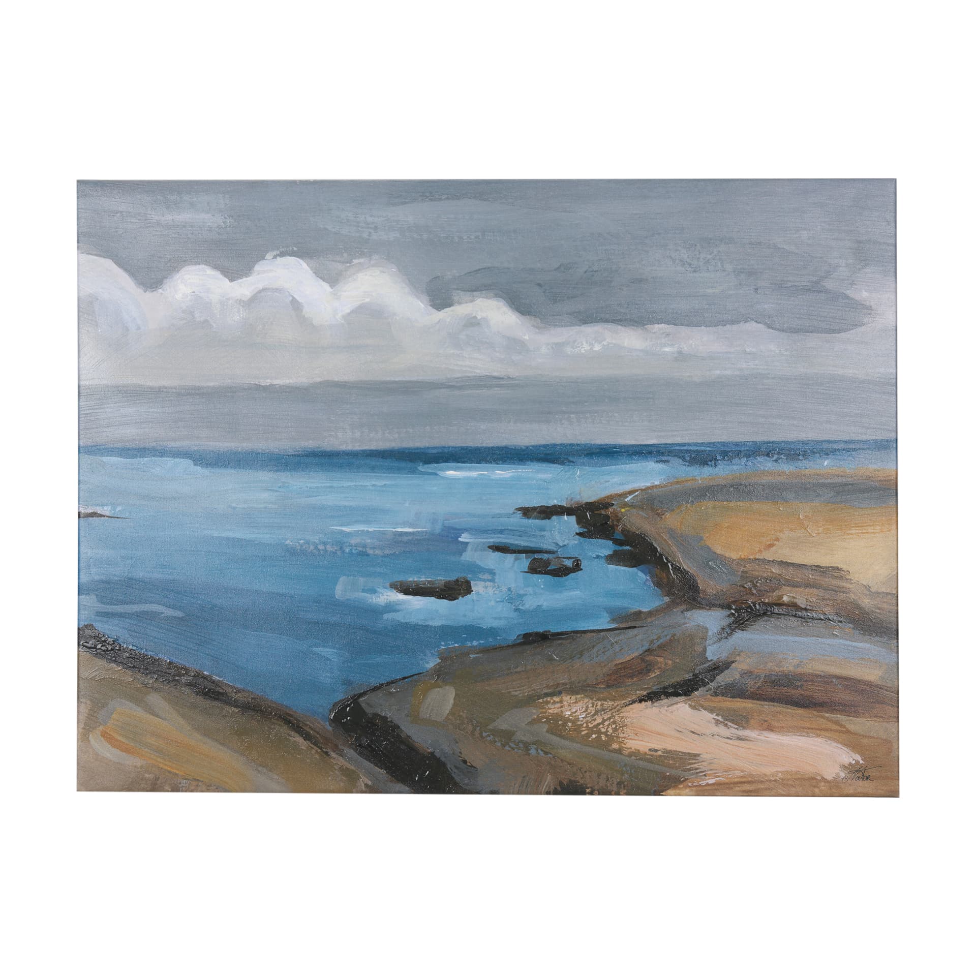 Grey Sky II by Mercana Studio a Hand Embellished Textured Canvas — product photograph