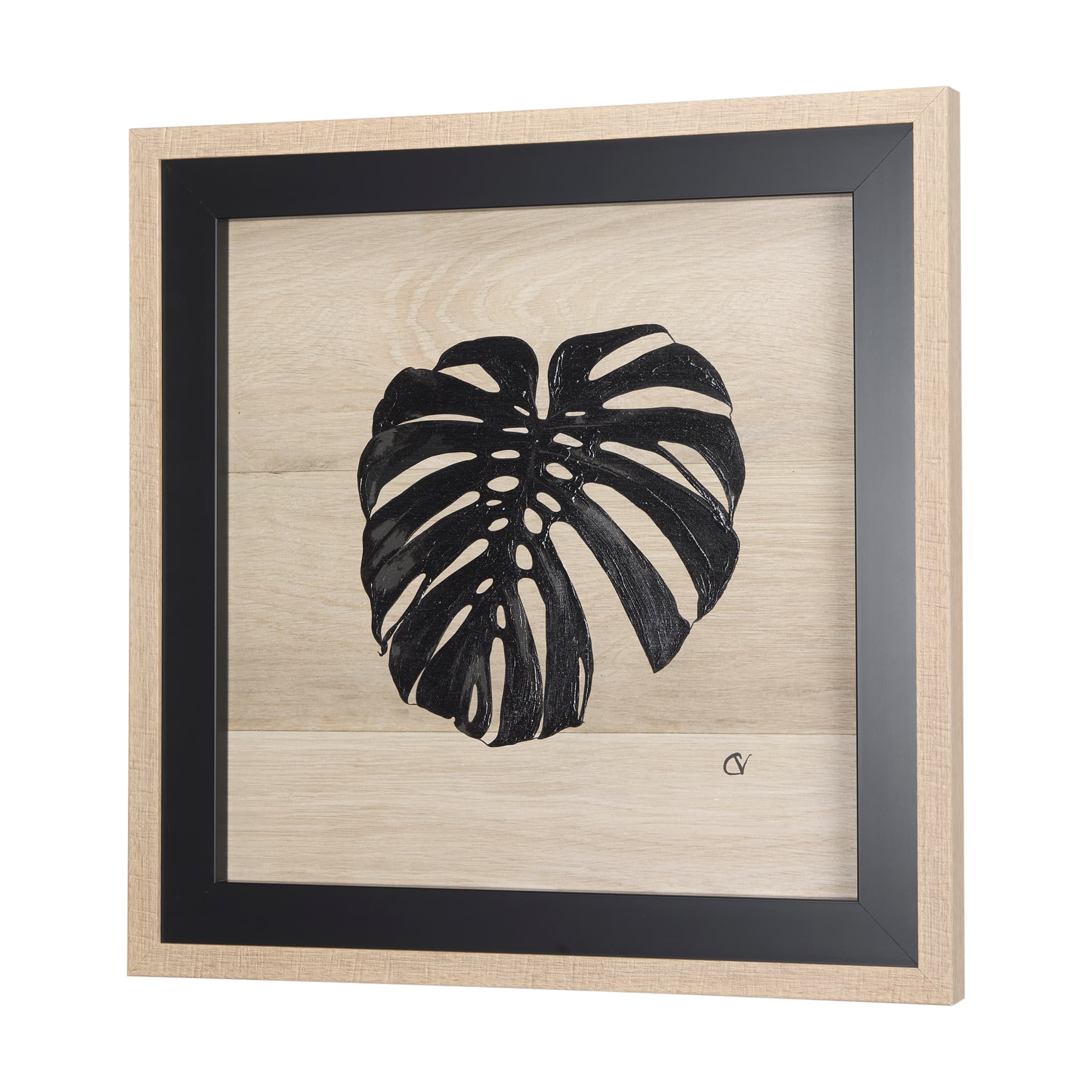 Tropican Leave I by Mercana Studio a Hand Embellished Textured Framed Art Print — product photograph