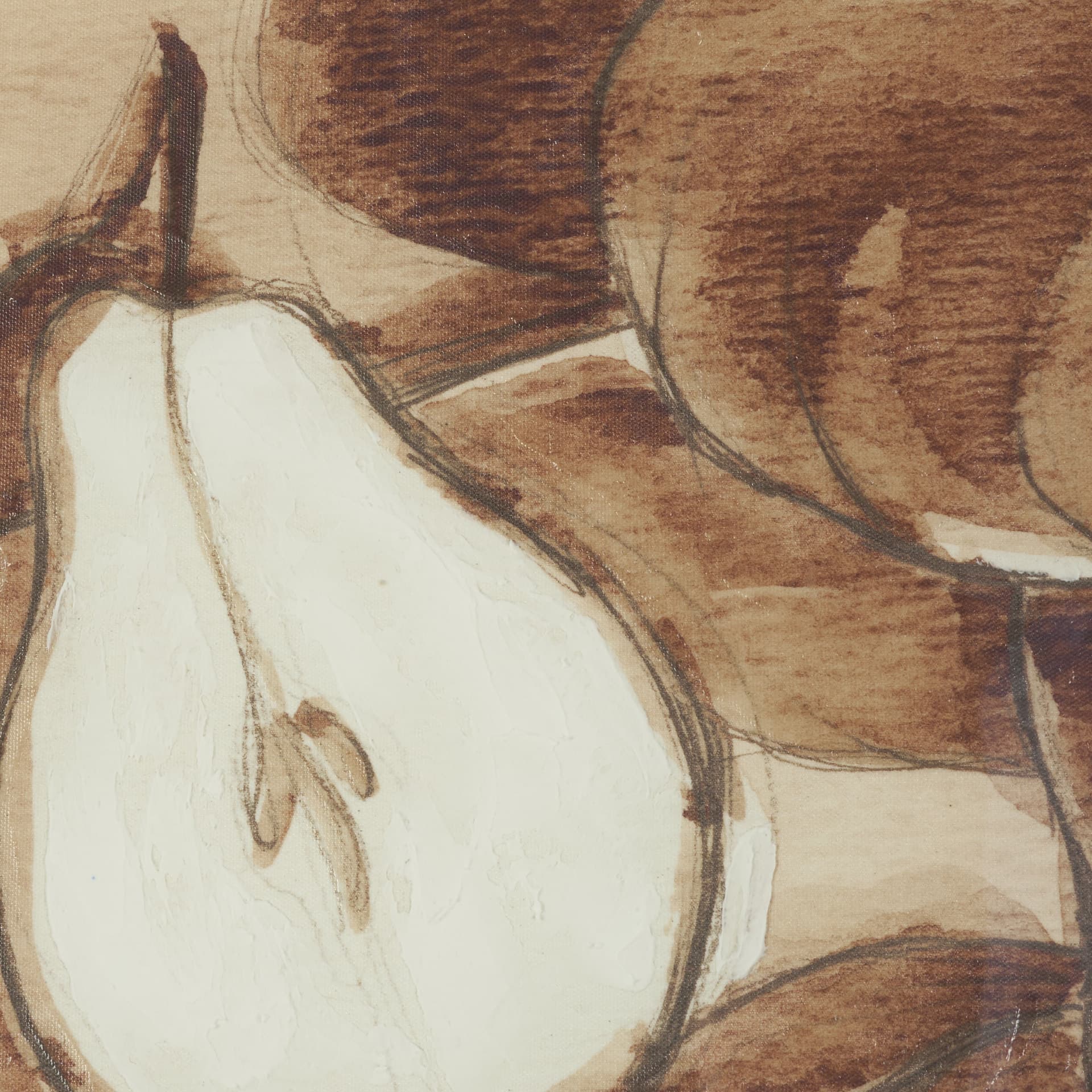 Pear Study II by Mercana Studio Hand Embelished Textured Framed Artwork Matted under Glass — product photograph