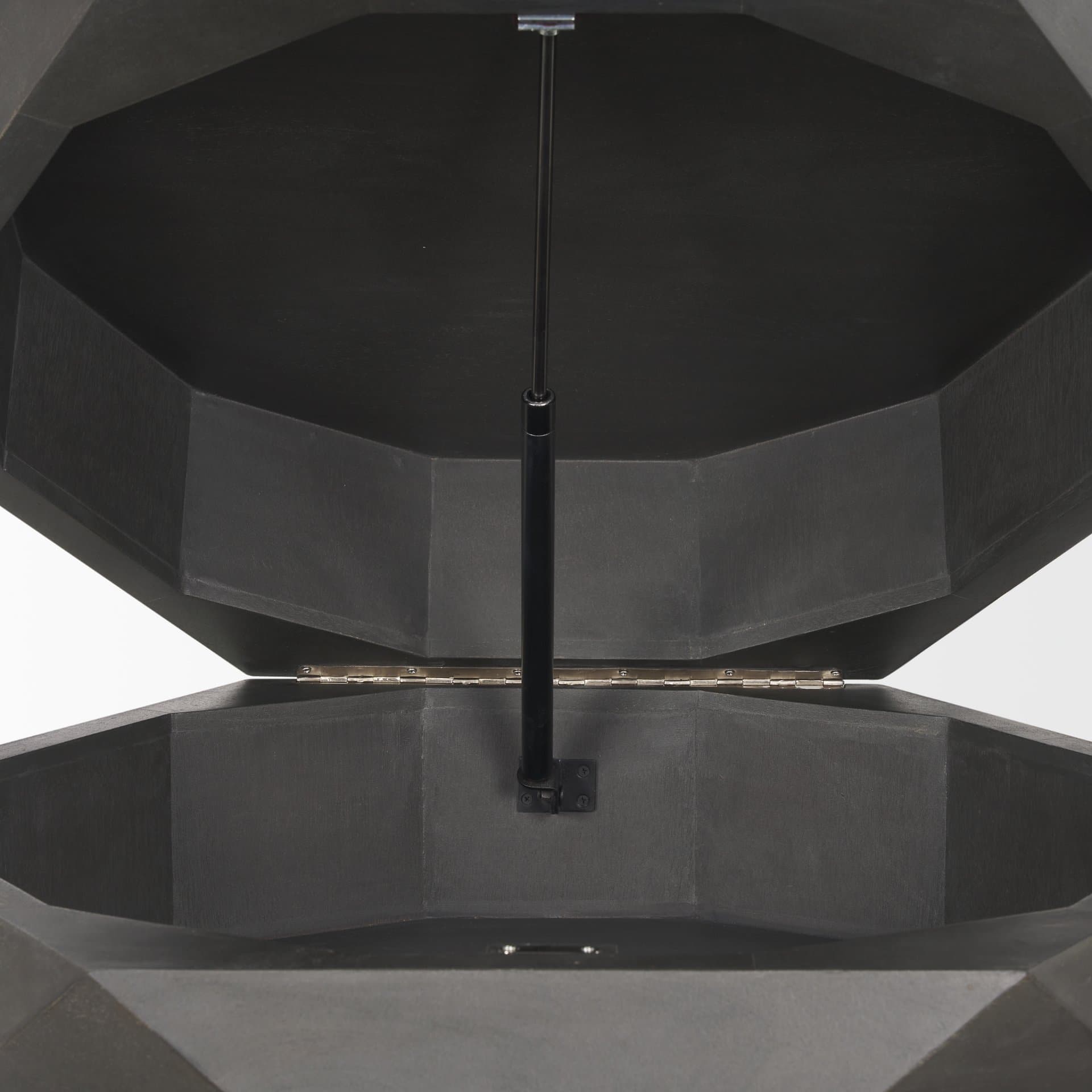 Arreto 36" Hexagonal Hinged Solid Wood Top and Base Coffee Table — product photograph