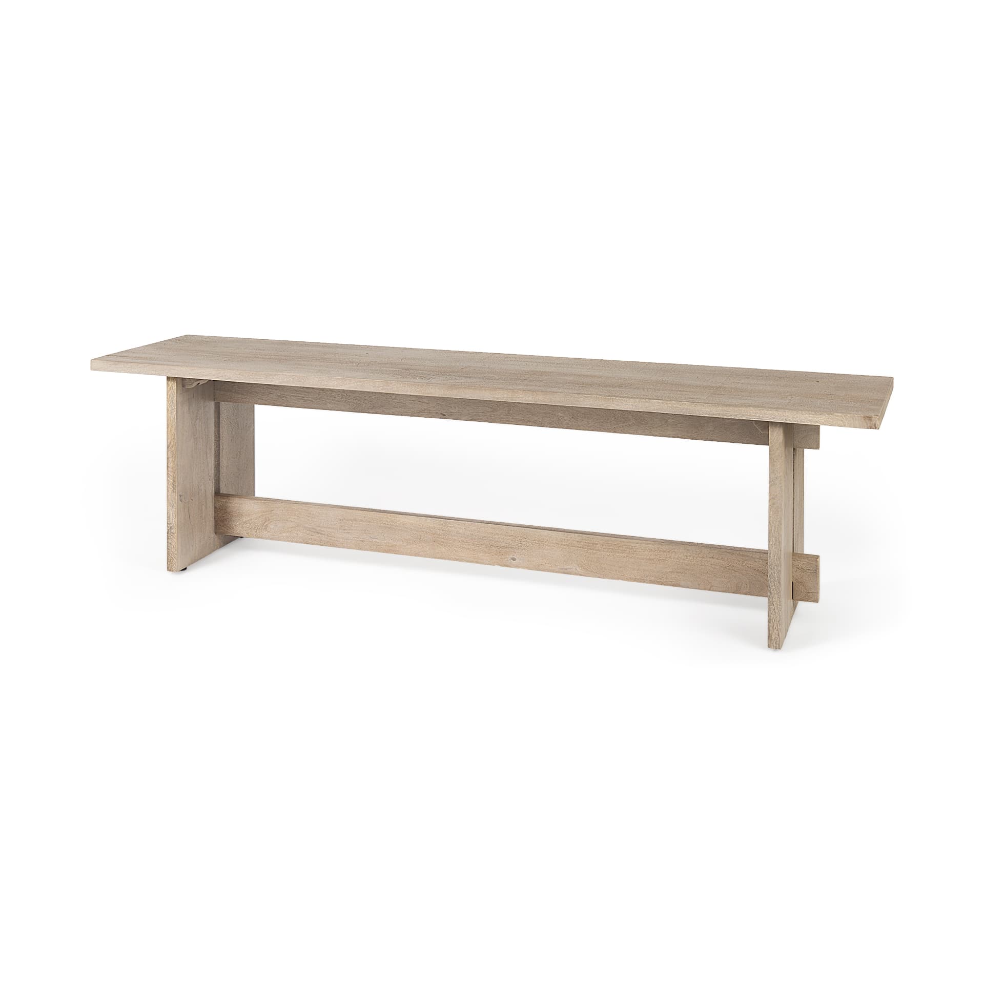 Aida 18H Light Gray Wood Dining Bench — product photograph