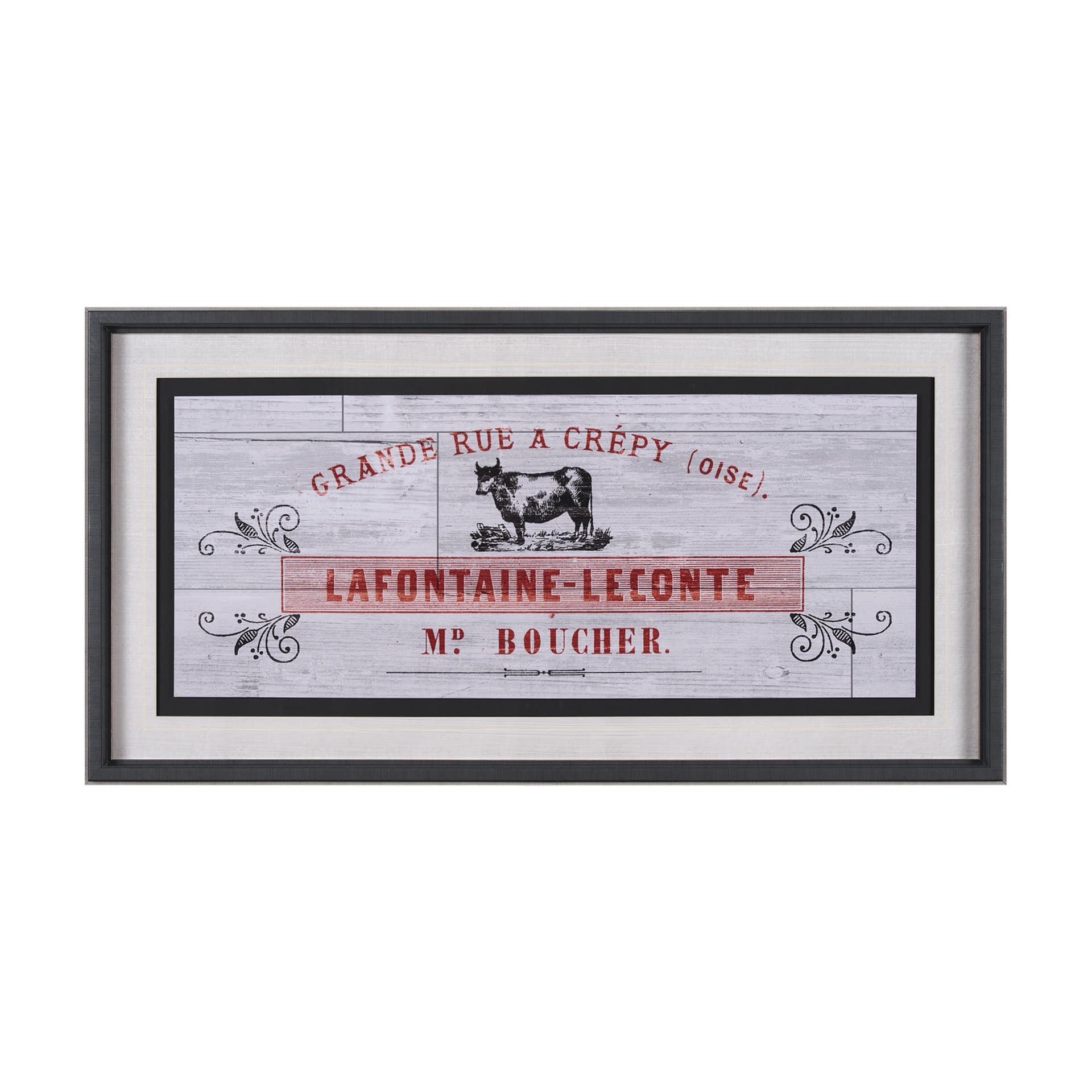 Animal Bill of Sales II Gray Wood Mercana Studio Hand Embellished Framed Art Print Matted under Glas — product photograph