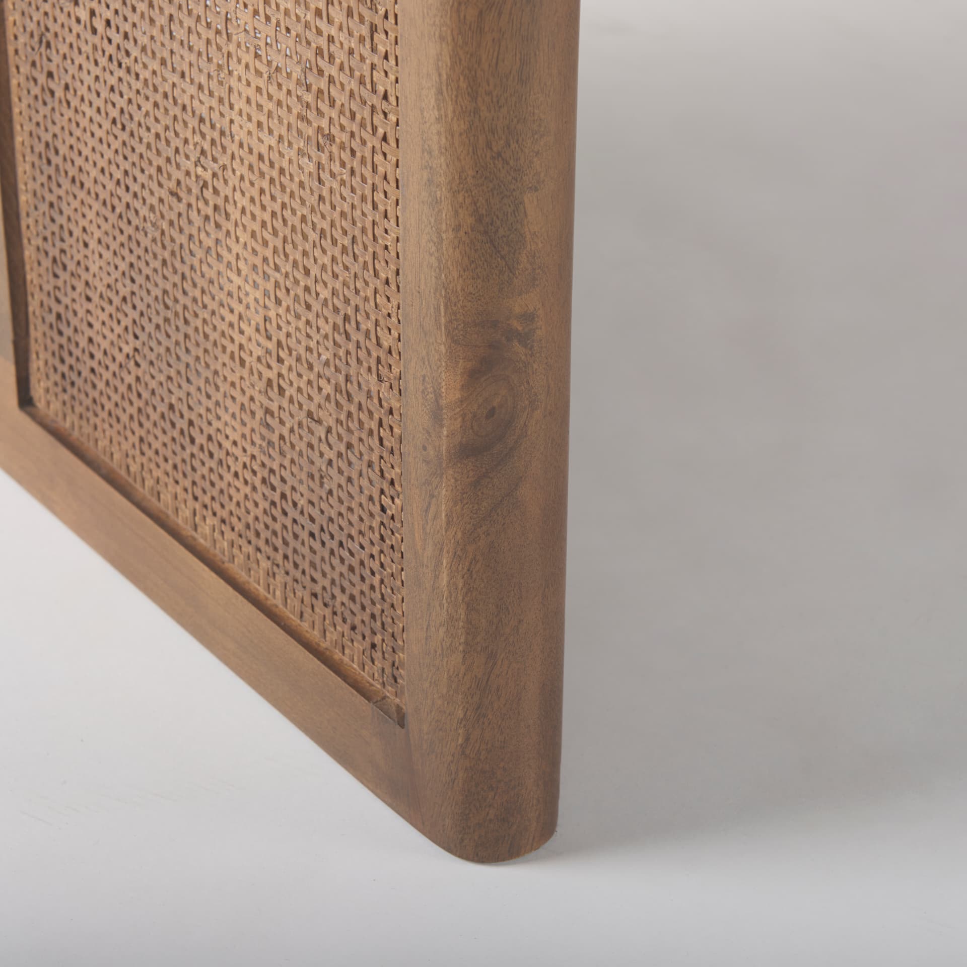 Grier 84"L x 38"W Dining Table | Med Brown Wood & Med Brown Wood Cane | Seats 8 — product photograph