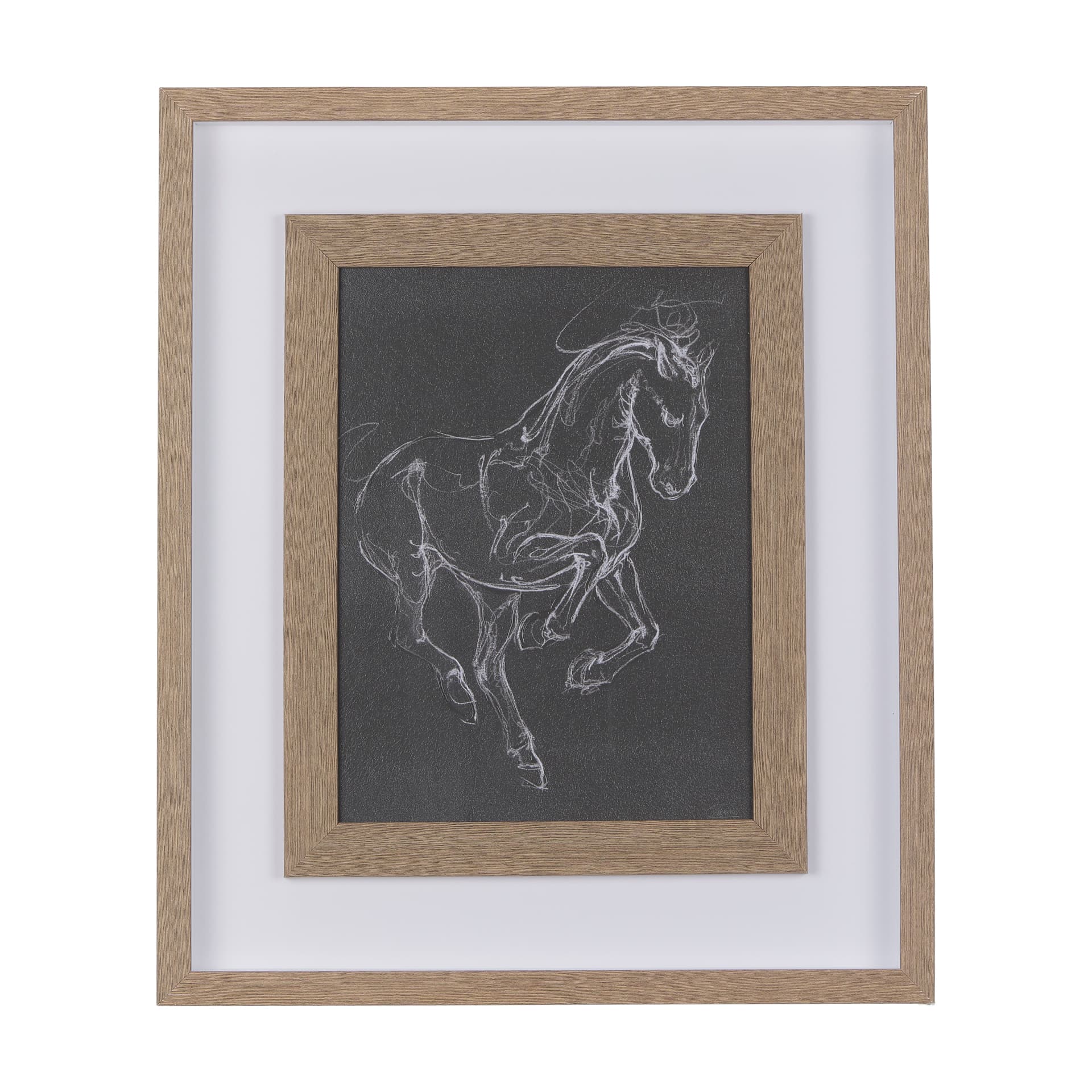 Horse III by Mercana Studio a Hand Embellished Textured Framed Art Print Matted under Glass — product photograph