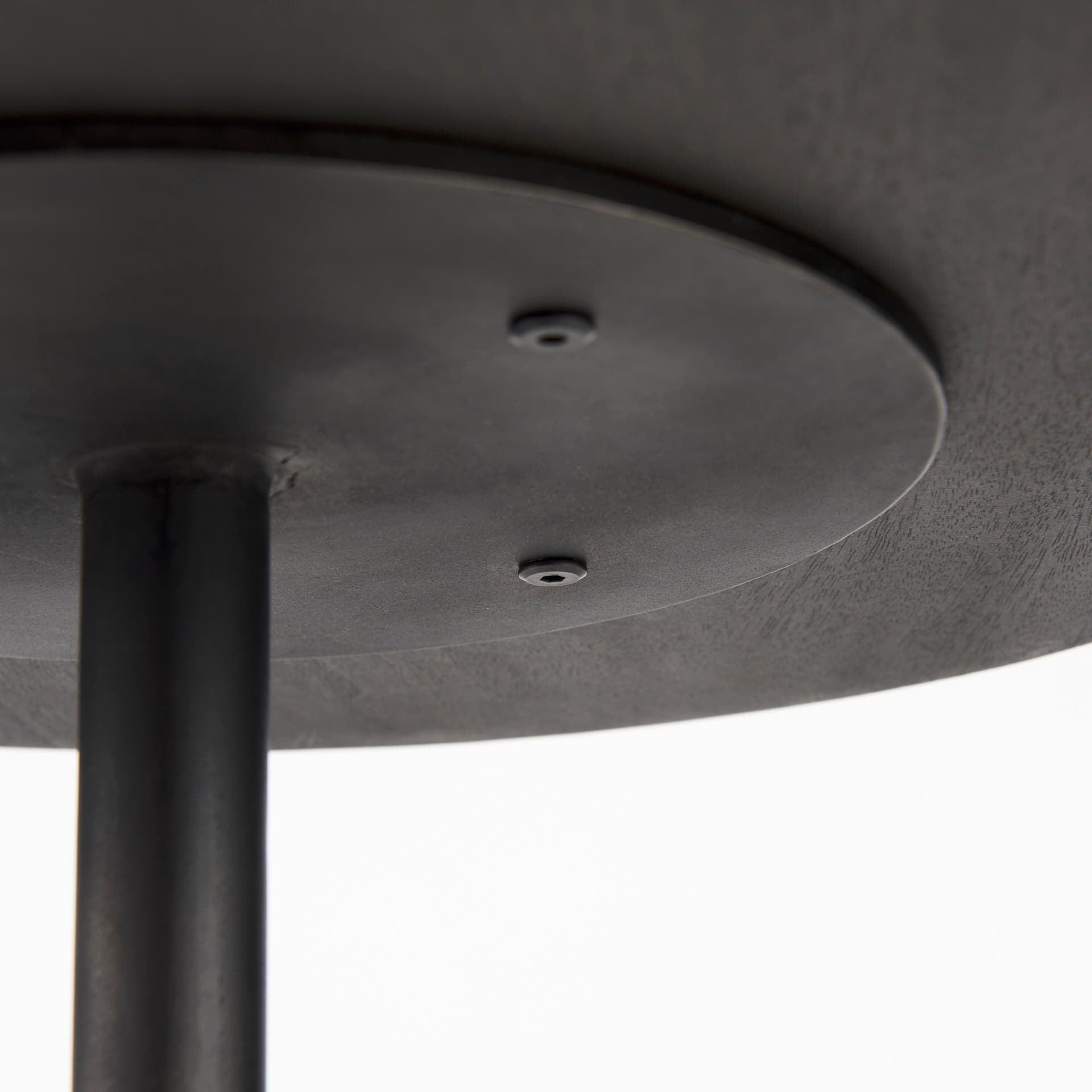 Maxwell 20" Round Dark Brown Wood w/ Black Metal Pedestal Side Table — product photograph