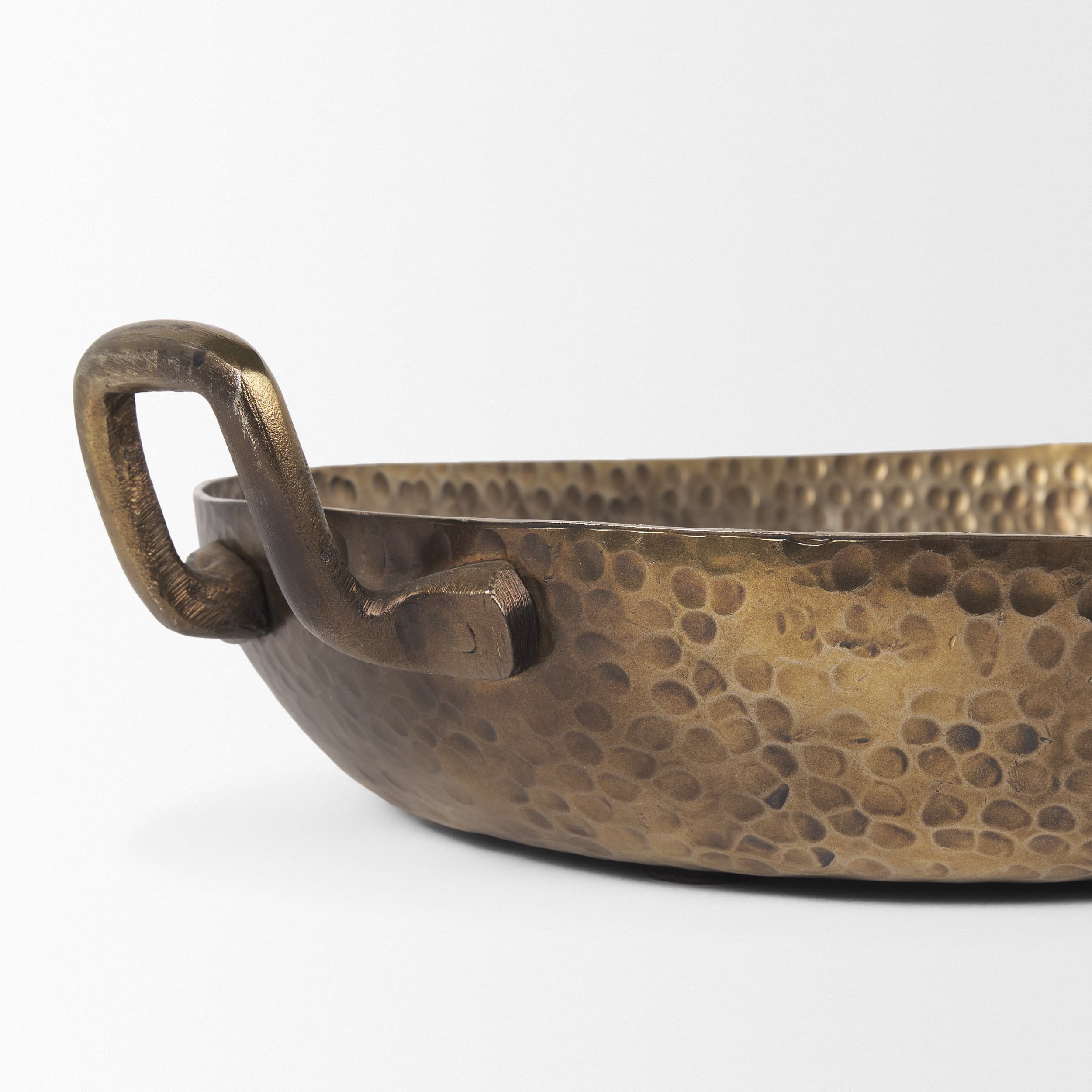 Pama Hammered Gold Metal Decorative Trays (Set of 2) — product photograph
