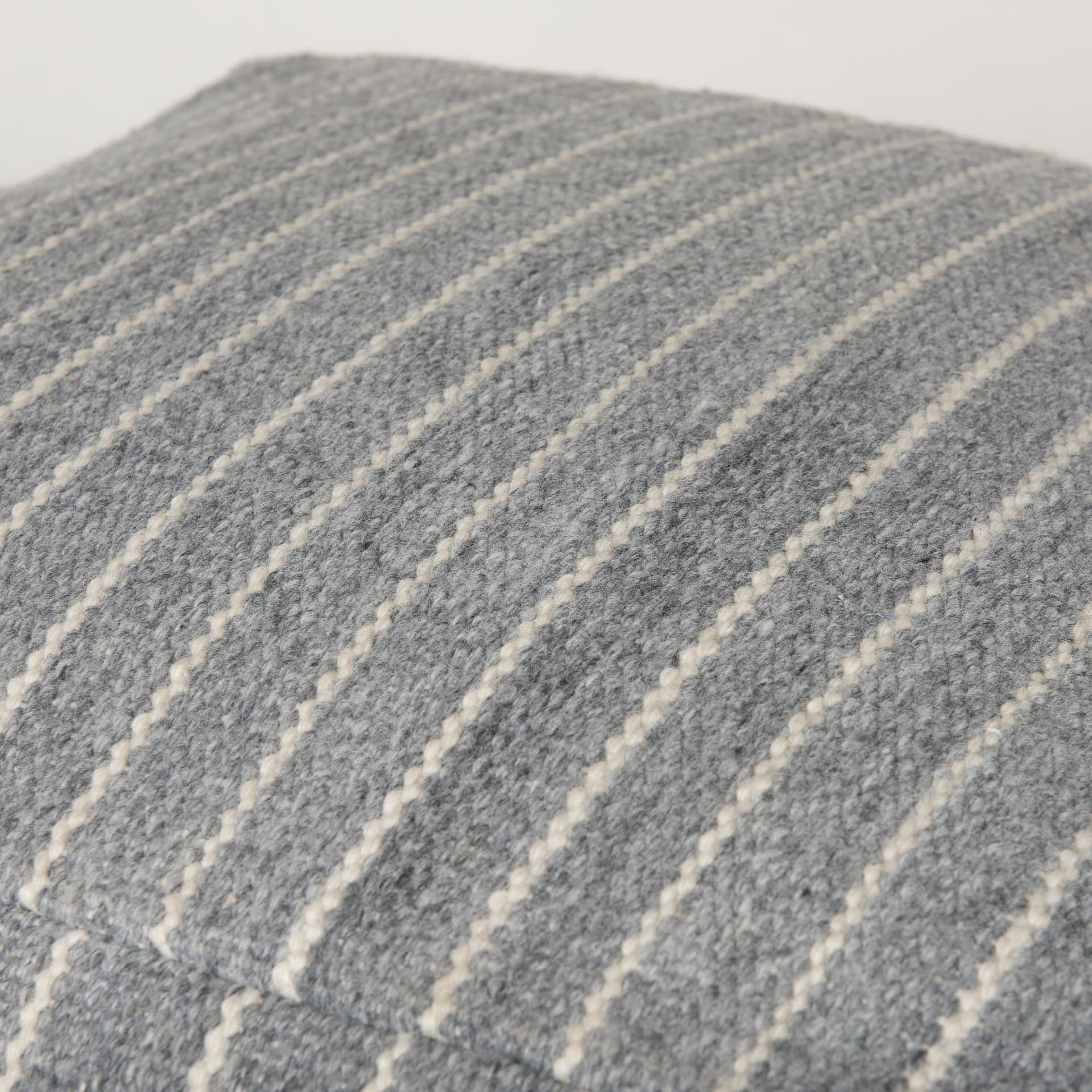 Kensie Large Blue Striped Pouf — product photograph