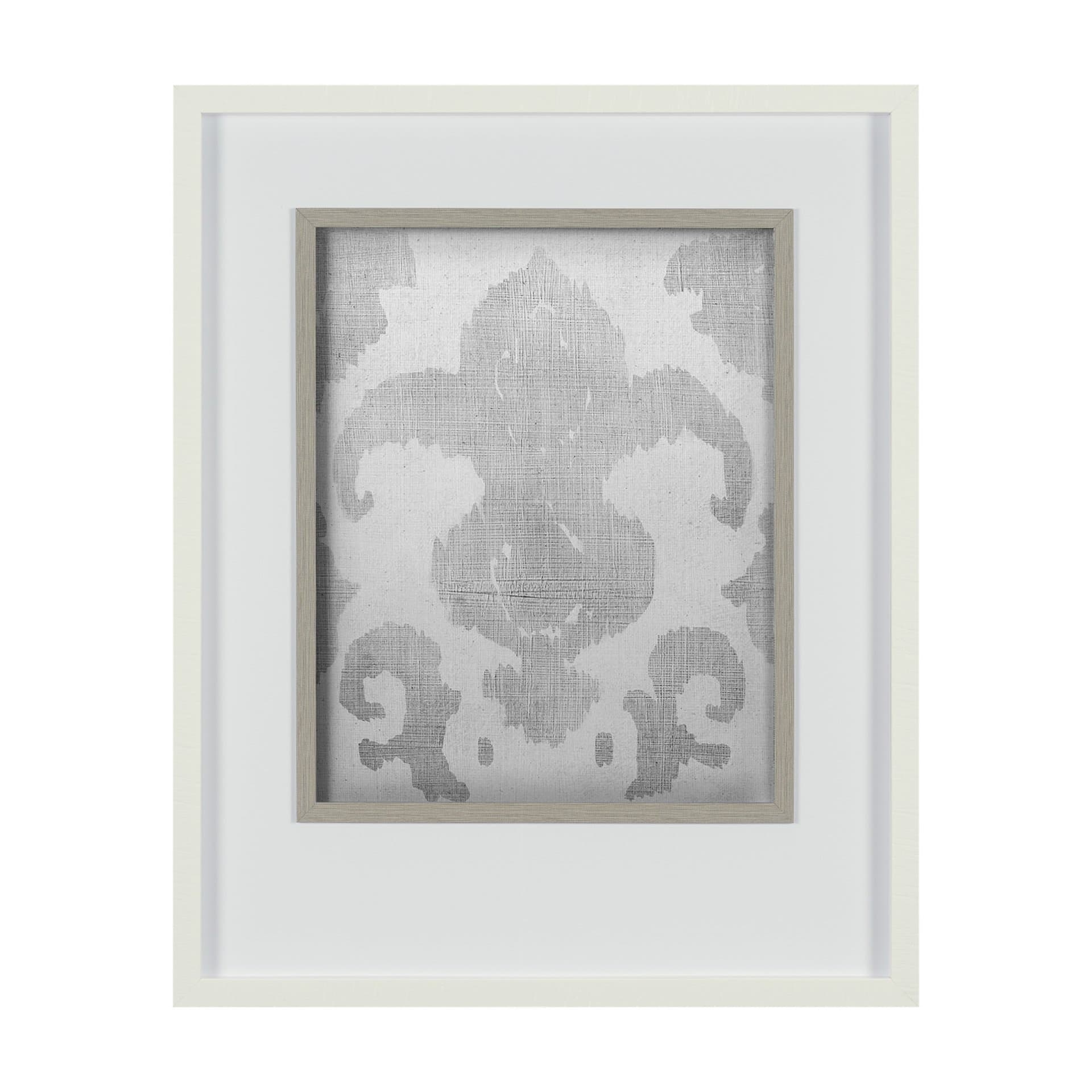 Shadow Ikat II by Chariklia Zarris a Hand Embellished Textured Framed Art Print Matted under Glass — product photograph