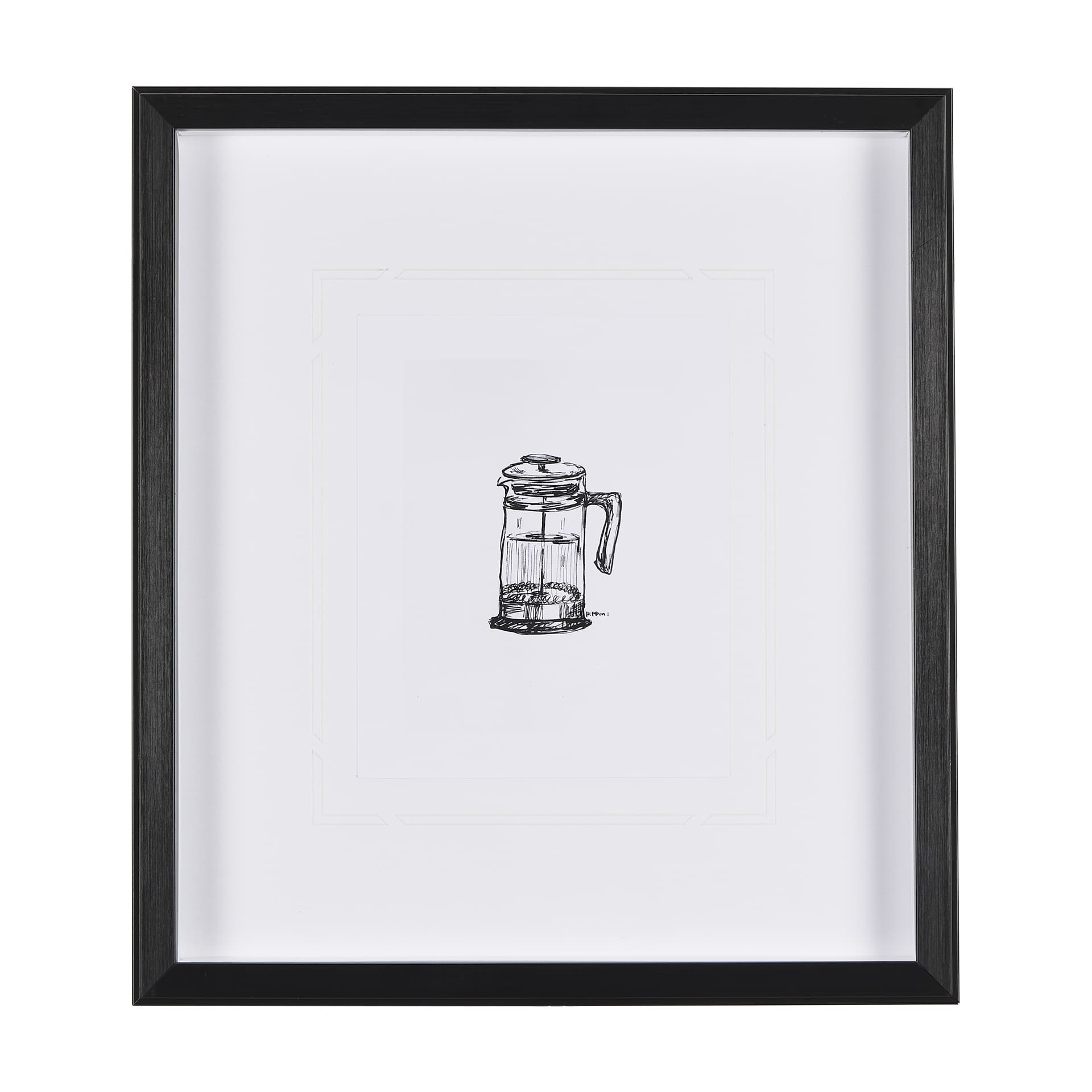 French Press by Simeng a Framed Art Print Matted under Glass — product photograph