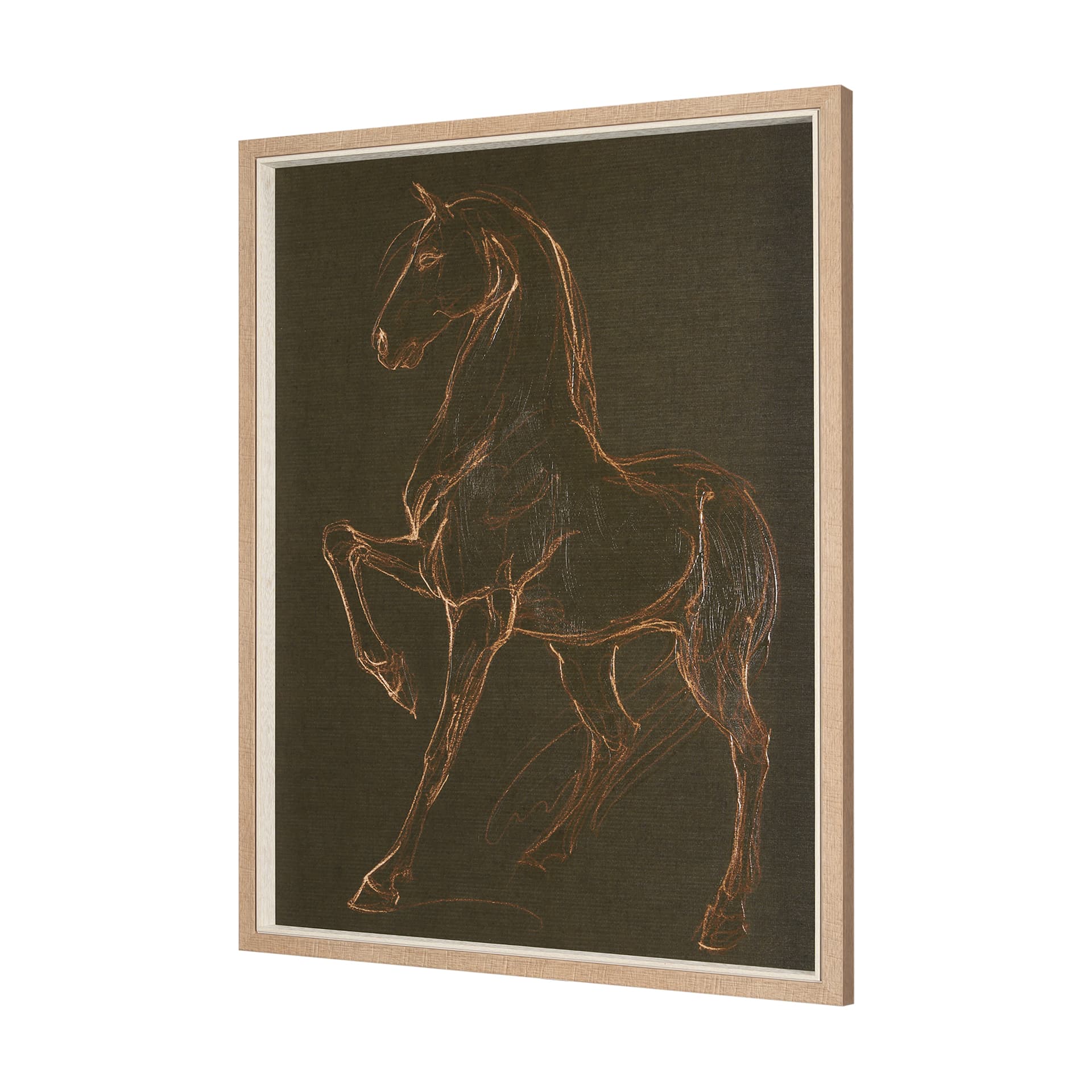 Horse IV Olive by Mercana Studio a Hand Embellished Textured Framed Art Print — product photograph