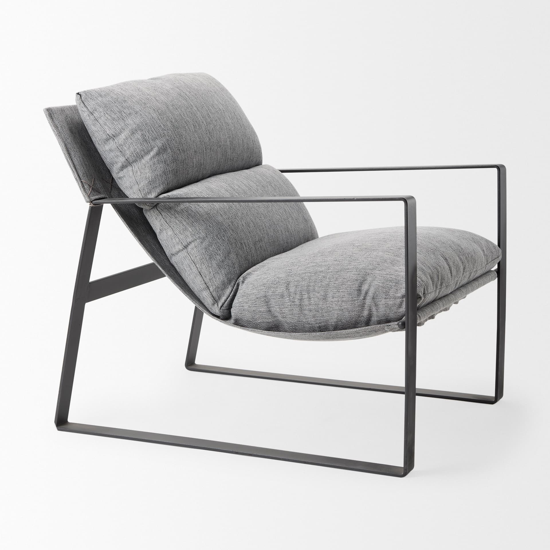 Guilia Castlerock Gray With Metal Frame Sling Accent Chair — product photograph