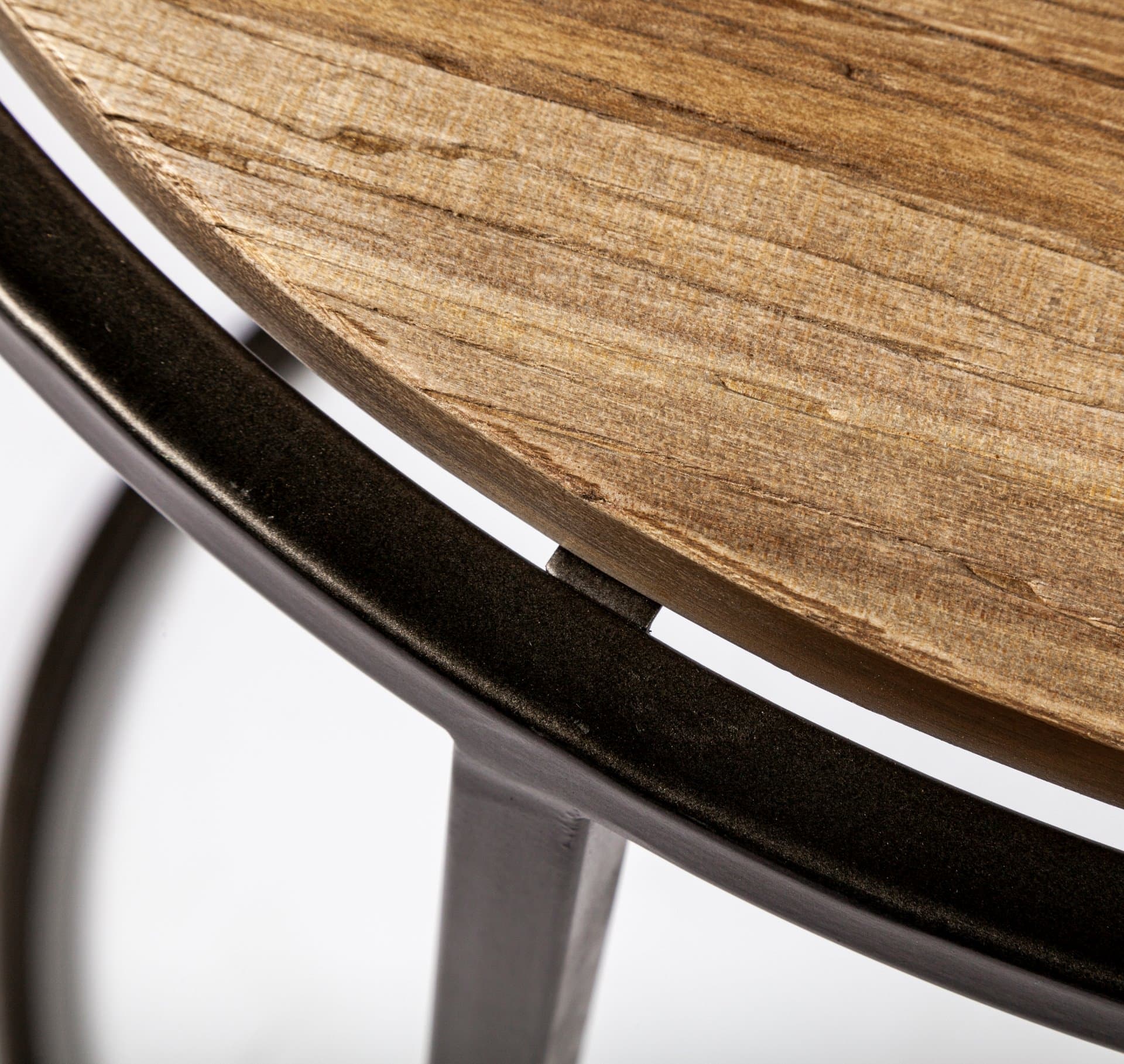Glover (Set of 3) 20L x 20W Brown Wood Round Top W/Metal Nesting Accent Tables — product photograph