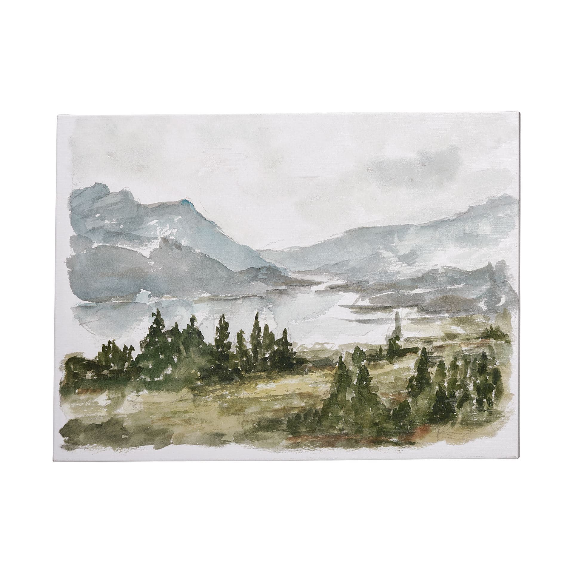 Overcast Reservoir I by Ethan Harper a Hand Embellished Textured Canvas — product photograph