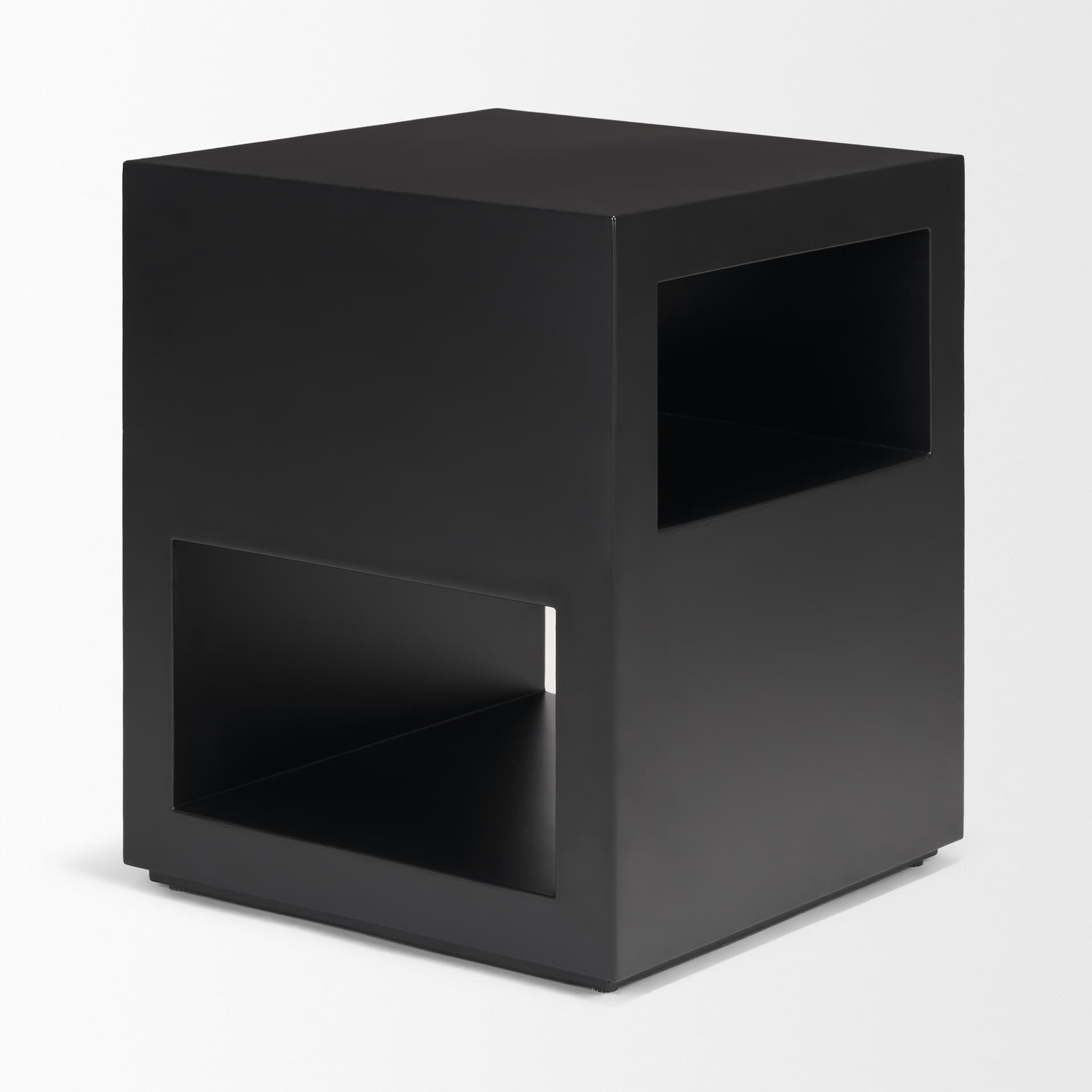 Vondra Matte Black Metal w/ Open Shelves Side table — product photograph