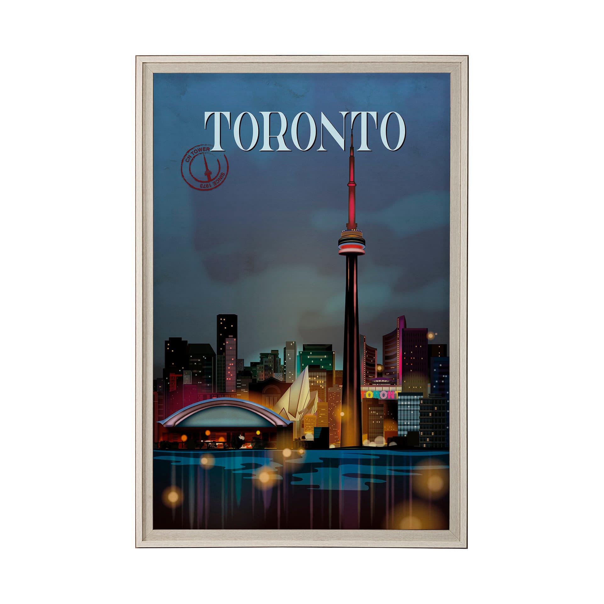 Toronto Go Canada (XL) by Mercana Studio a Hand Embellished Decograph Framed Art Print under Glass — product photograph