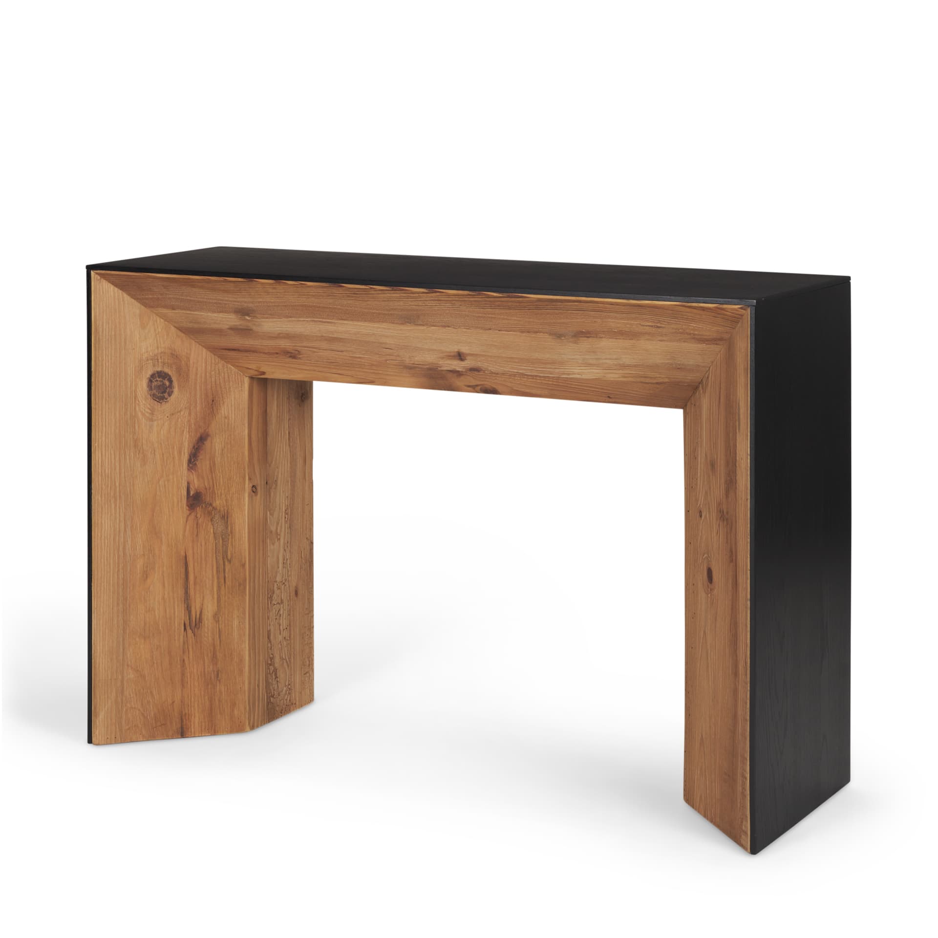 Tabor Natural Wood w/ Black Oak Waterfall Console Table — product photograph