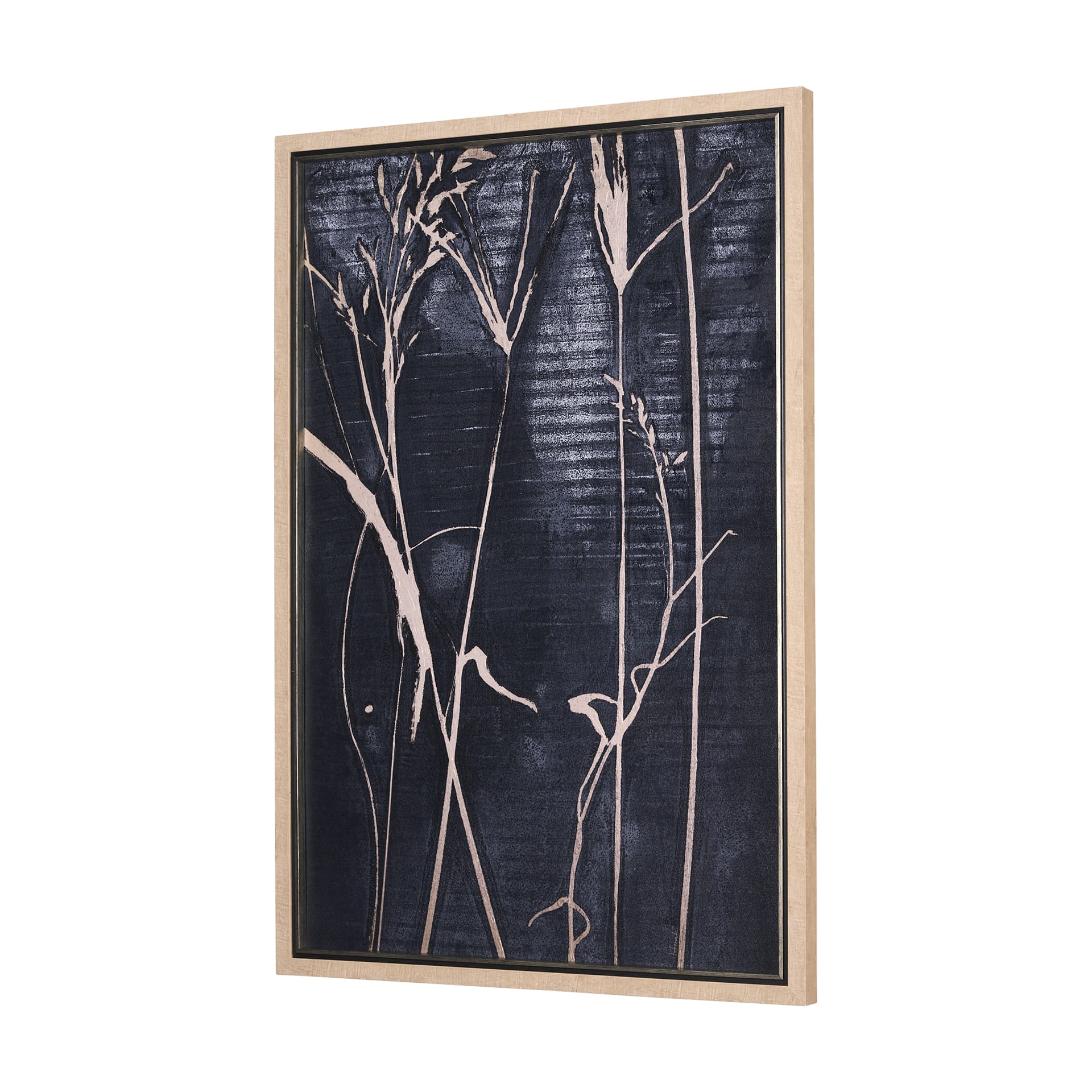 Herbes Hautes Indigo I by Mercana Studio a Hand Embellished Textured Framed Art Print — product photograph