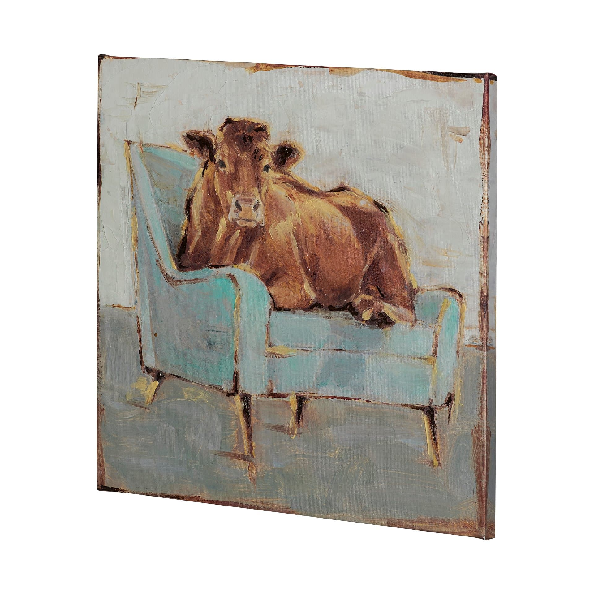 Moo-ving IV by Ethan Harper a Hand Embellished Textured Canvas — product photograph