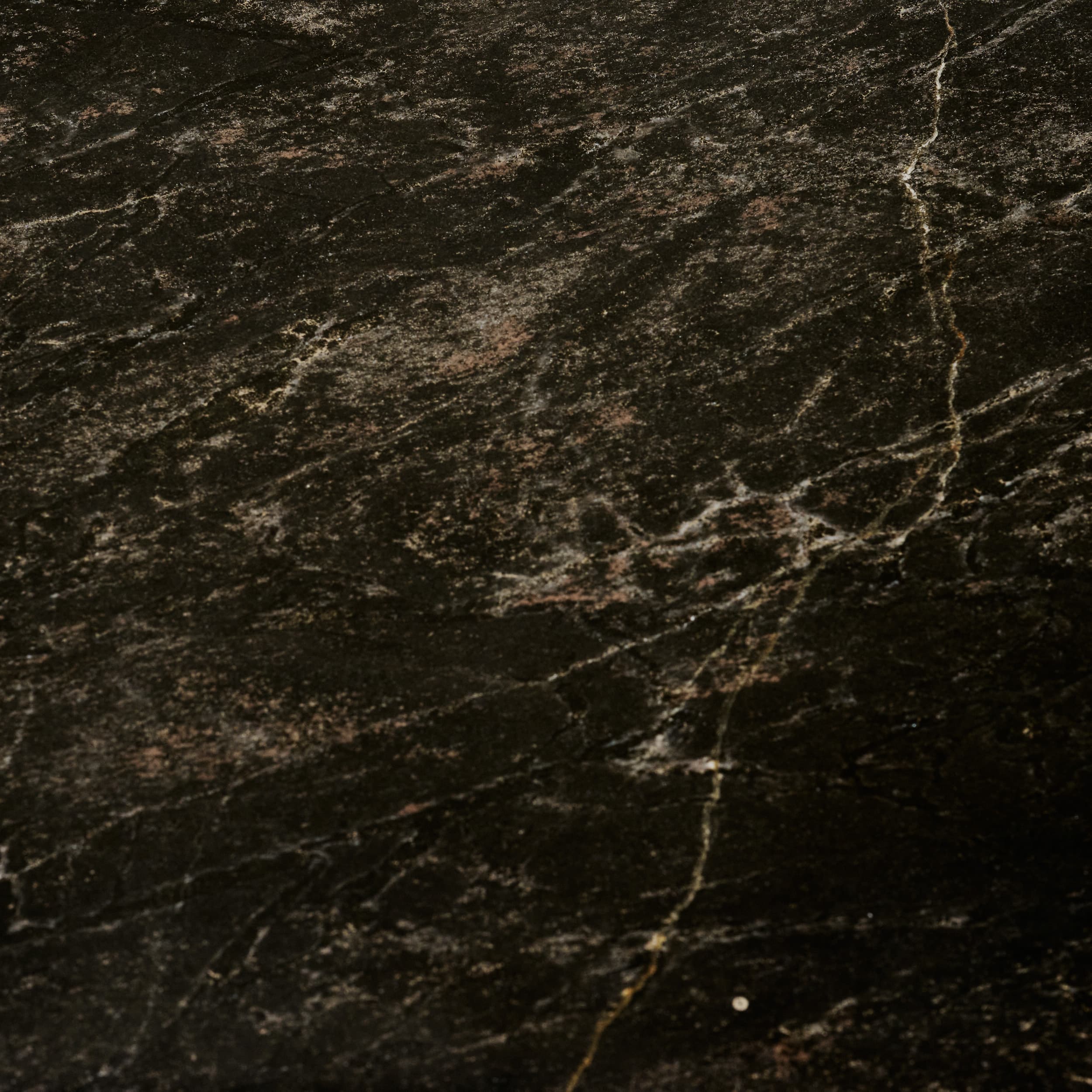 Quadra 20" Solid Black Marble Square Coffee Table — product photograph