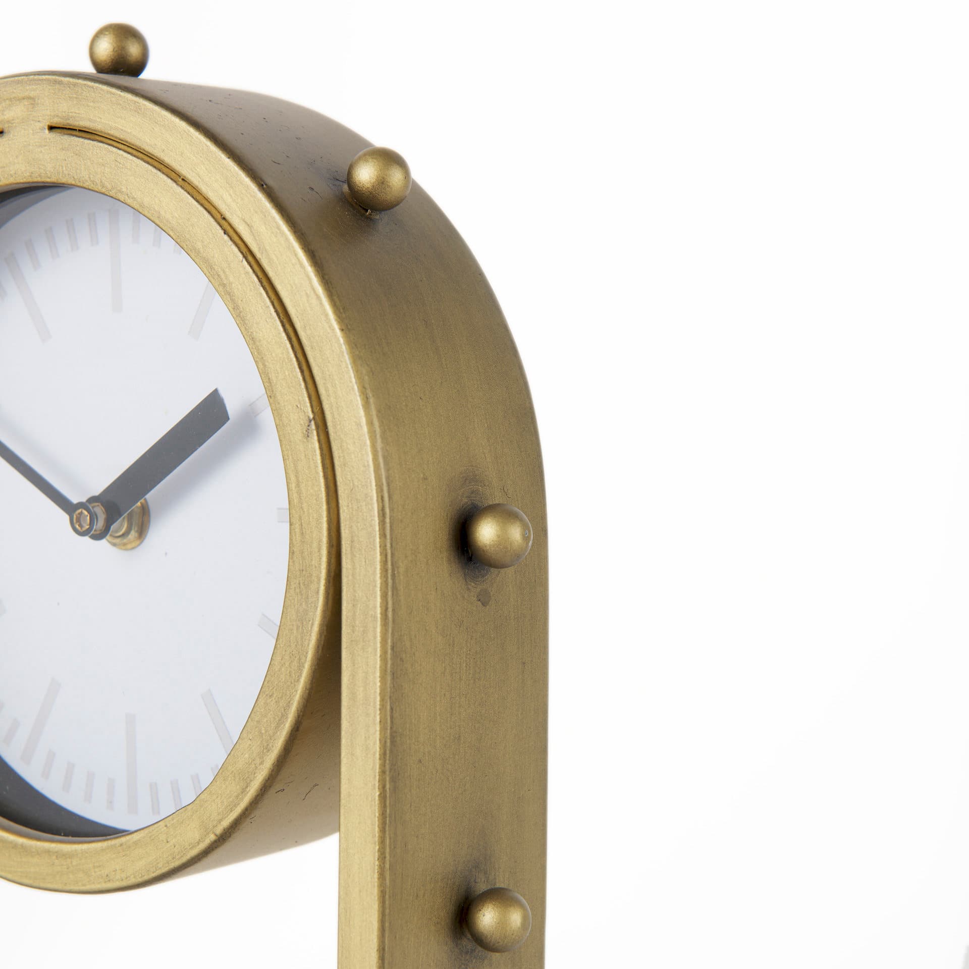 Marian 7.5L x 5.7W x 13.0H Gold Studded Table Clock — product photograph