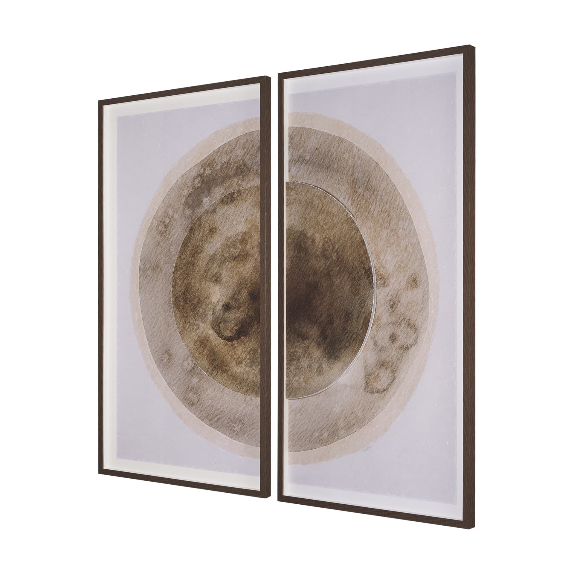 Soft Eclipse (Set of 2) by Mercana Studio a Hand Embellished Framed Art Print Matted under Glass — product photograph