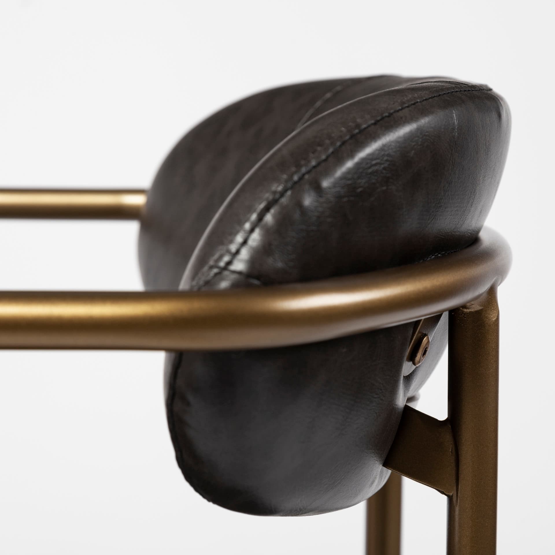 Parker Low Back 26.5in Seat Counter Stool | Brown Faux Leather — product photograph