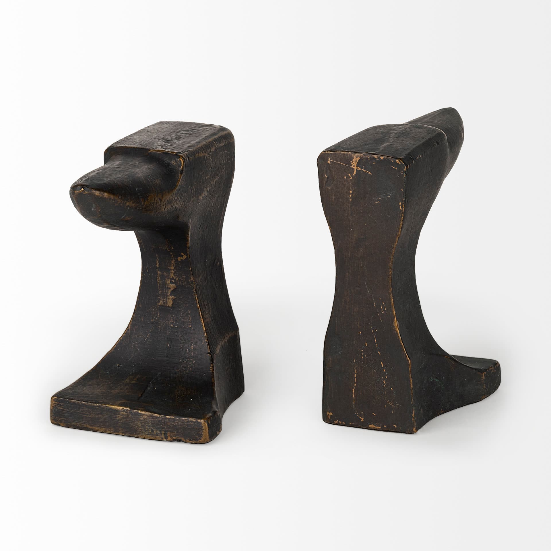 Anvilia (Set of 2) 12L x 4W Black With Gold Accents Anvil Shaped Bookends — product photograph
