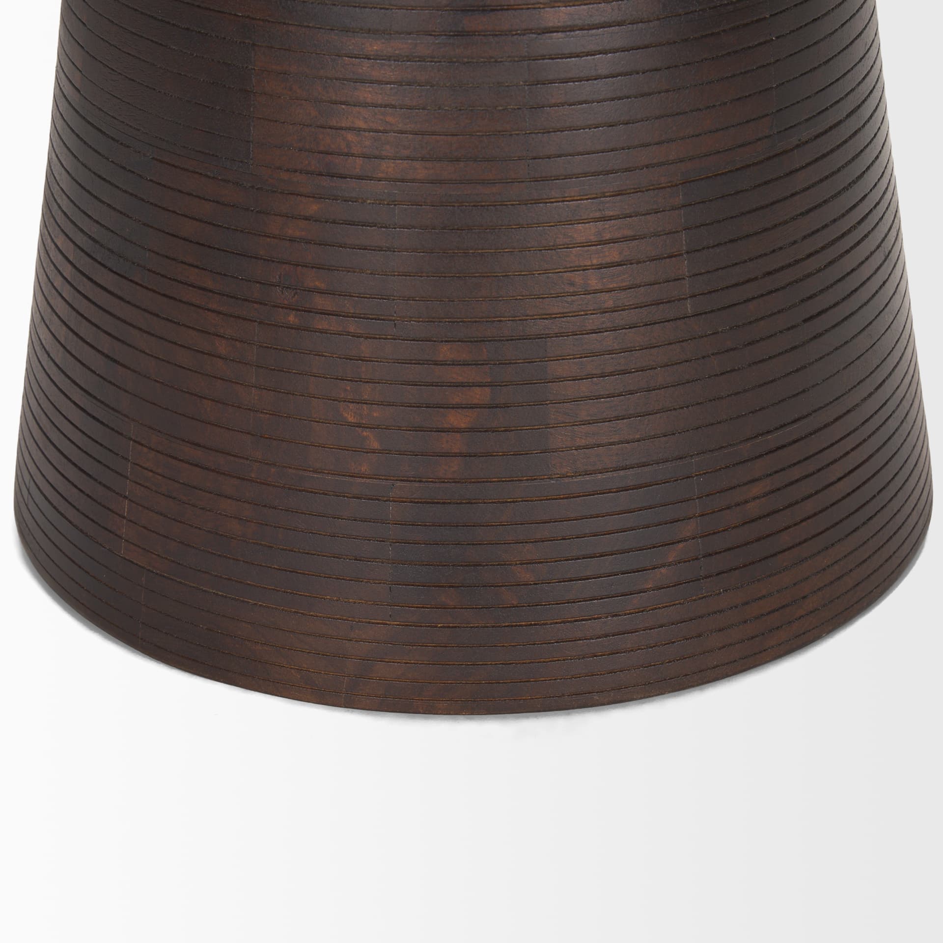 Novell Dark Brown Wood Pedestal Accent Table — product photograph