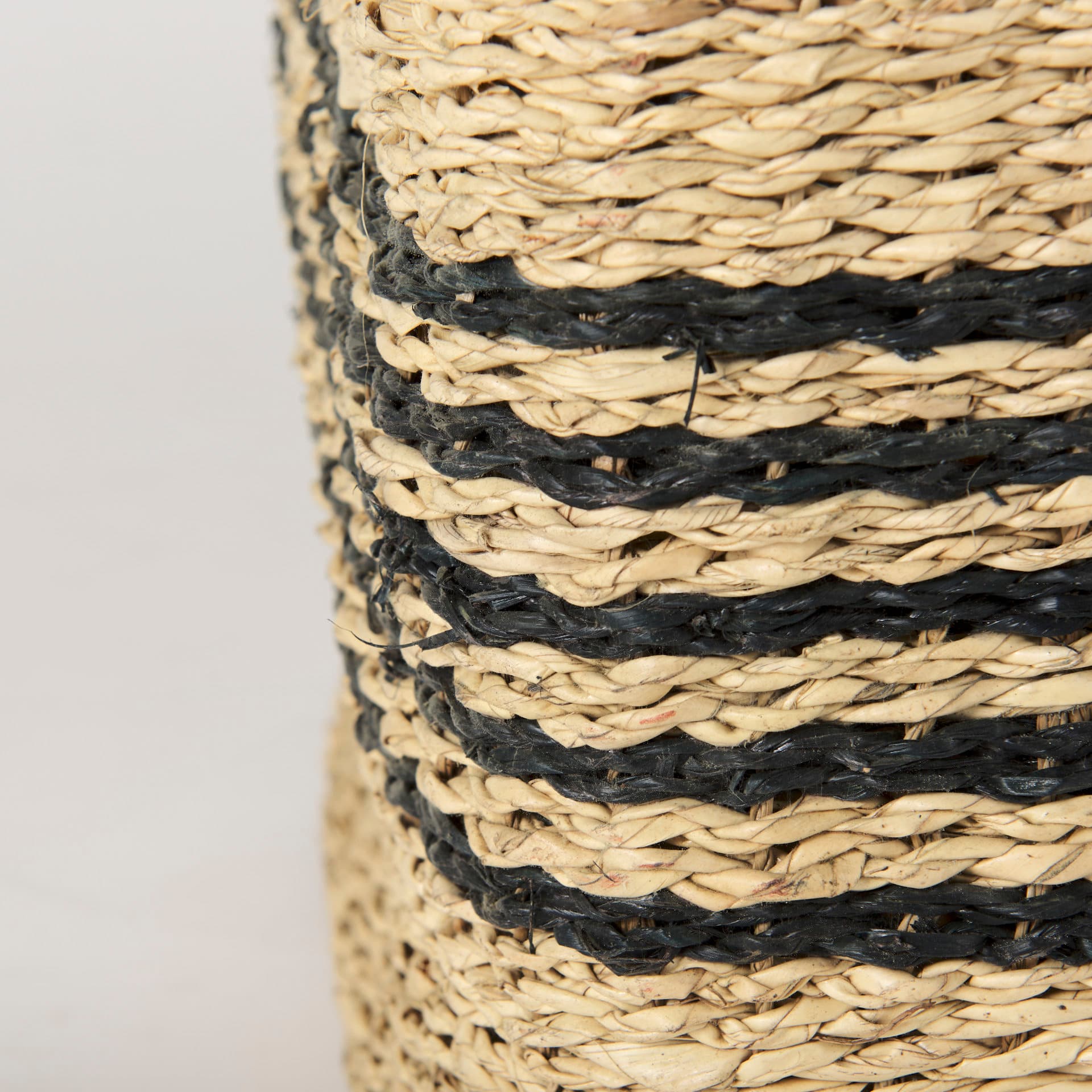 Cullen 15.7L x 15.7W x 15.7H (Set of 3) Grey Twisted Seagrass Square Basket — product photograph