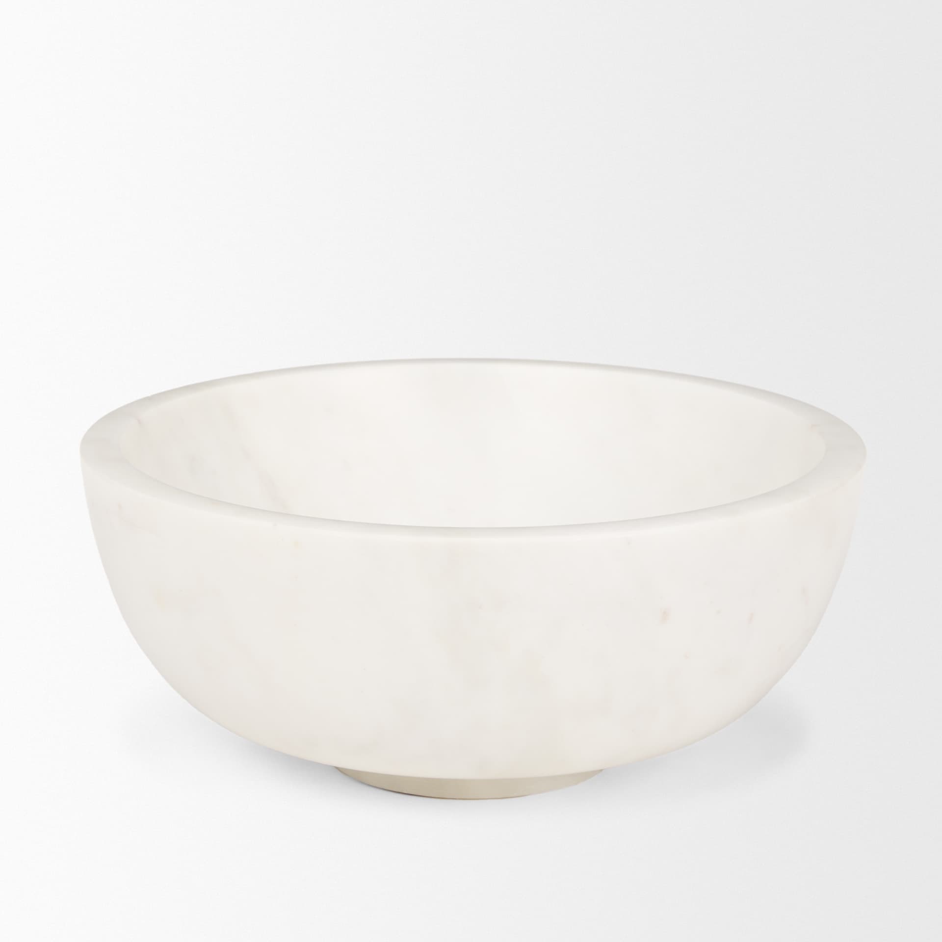 Katora Large Premium Solid White Marble Bowl — product photograph