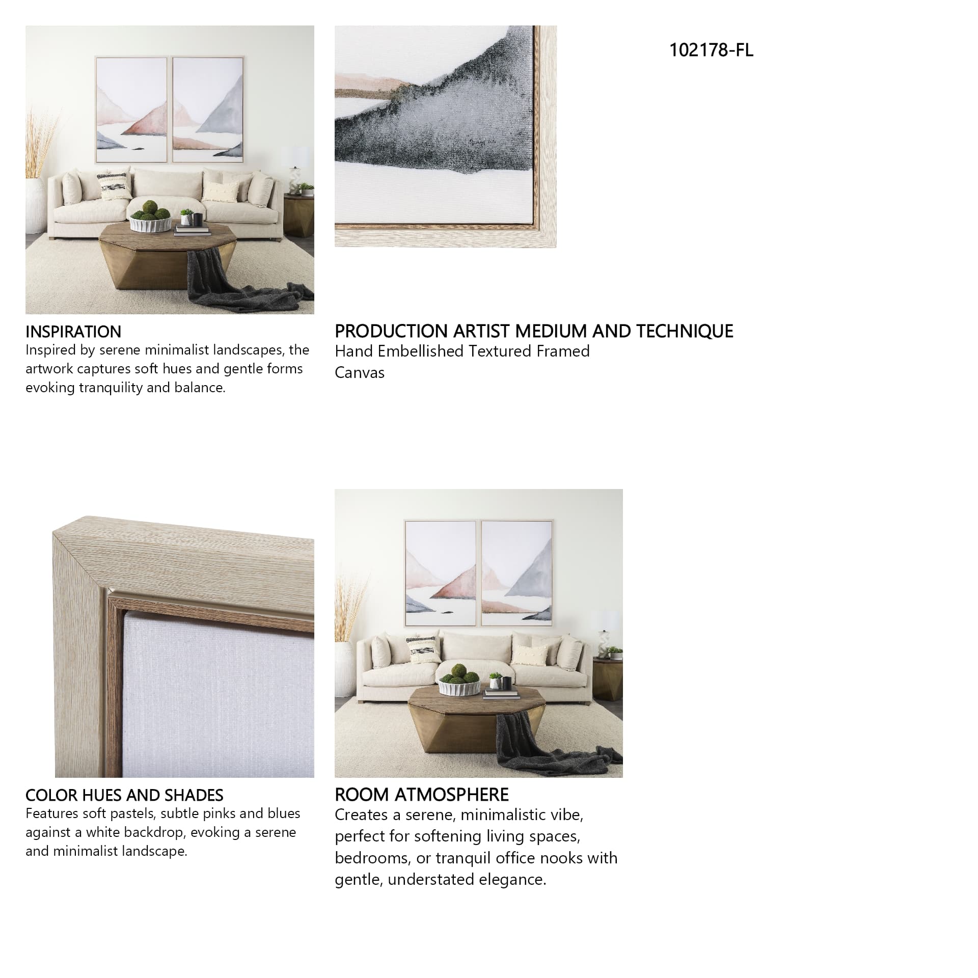 Sandy Land I by Mercana Studio a Hand Embellished Textured Framed Canvas — in a styled room
