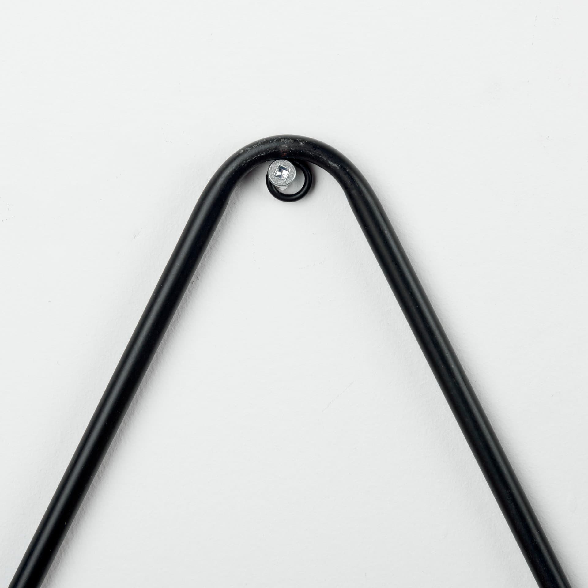 Khufu 18.9L x 5.5W x 10.2H Set of Three Brown Wood W/ Black Metal Triangular Hanging Shelves — product photograph
