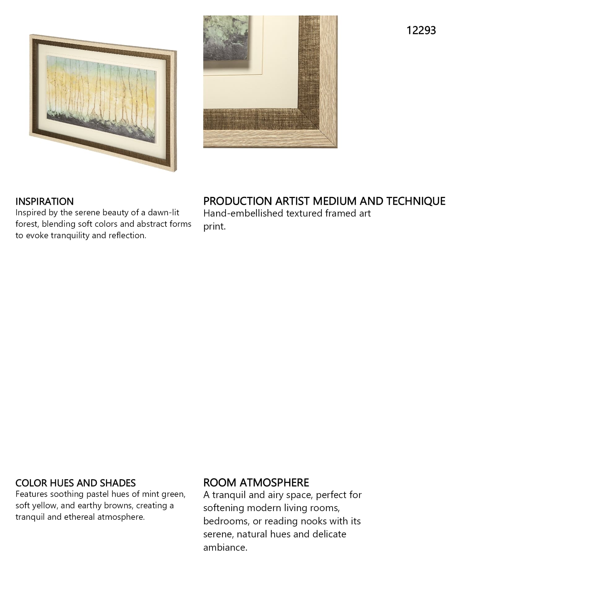 Treeline Light I by Jennifer Goldberger Hand Embellished Textured Framed Art Print Matted under Glas — in a styled room