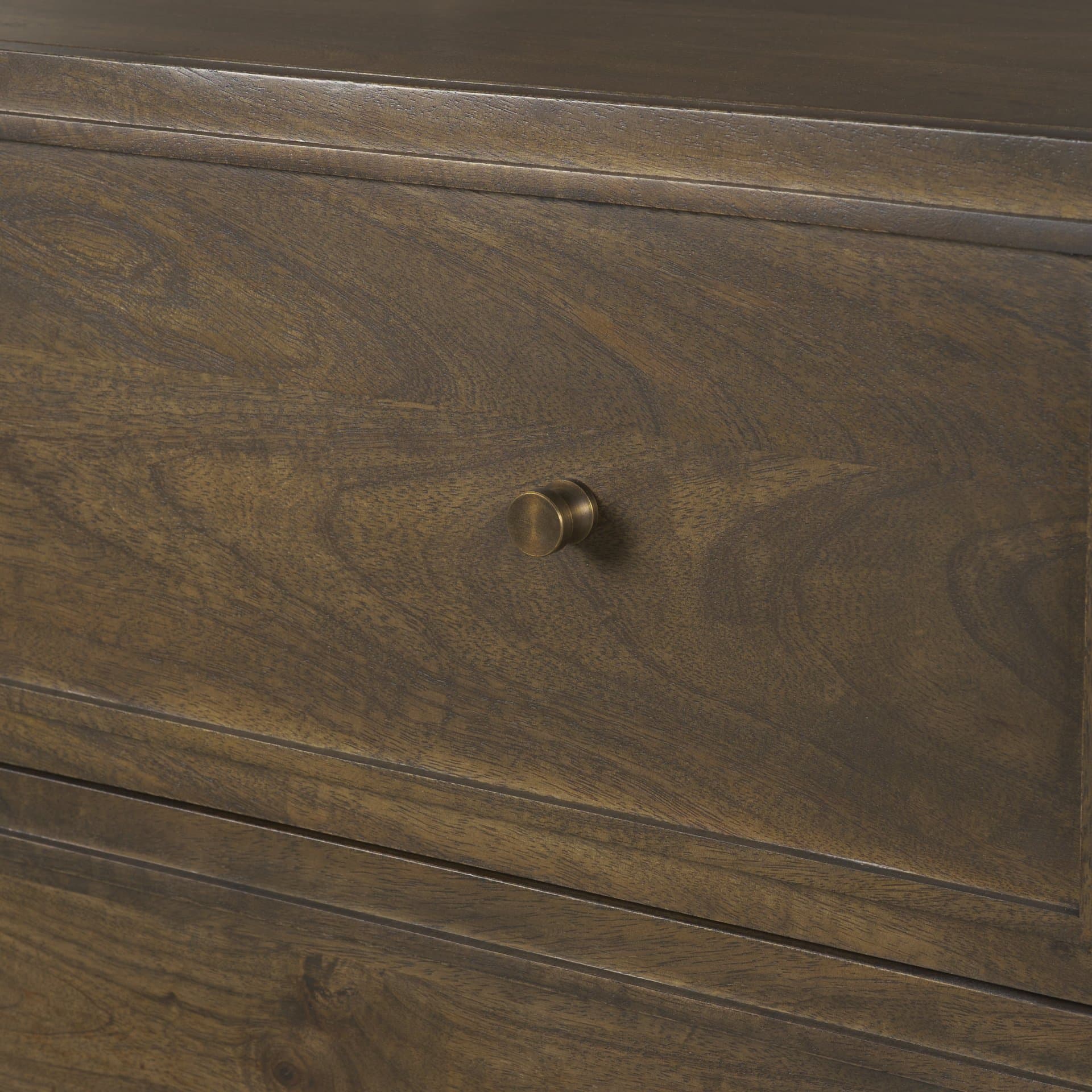 Phil Dark Brown Wood 2 Drawer Nightstand — product photograph