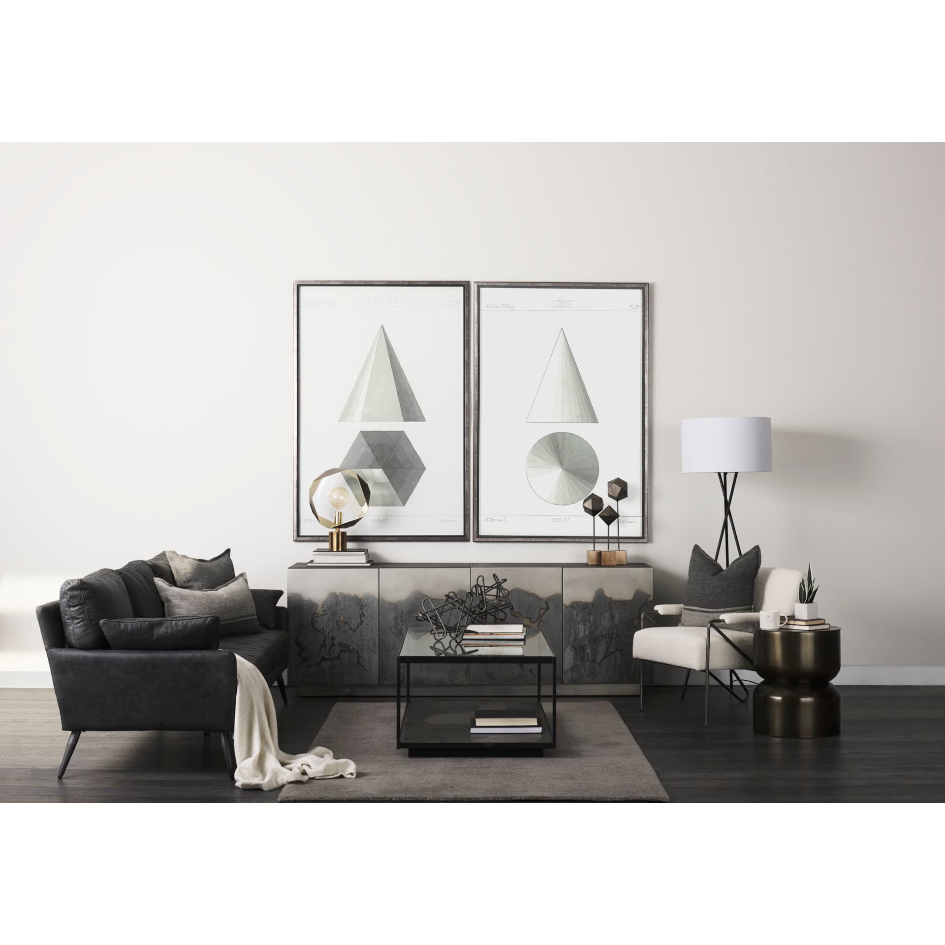 Henderson 12.2L x 9.1W x 9.1H Black Metal Paperclip Decorative Object — in a styled room