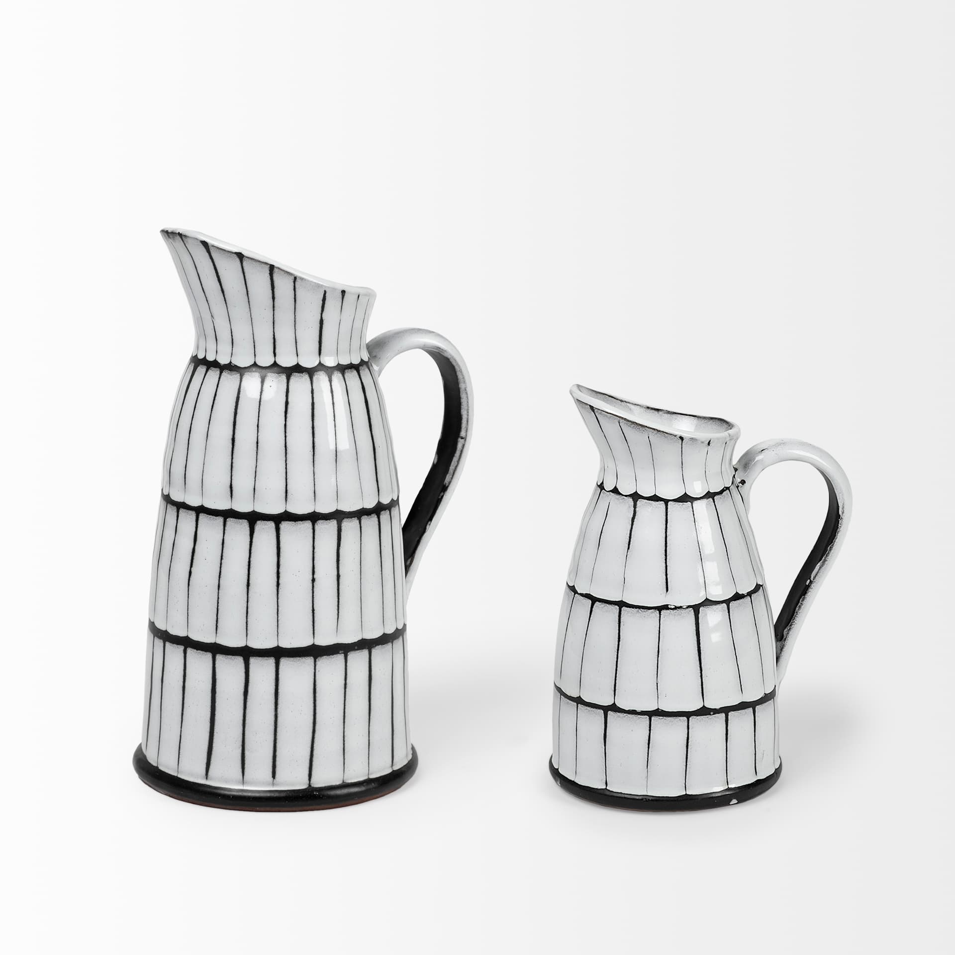 Lome Small White/Black Ceramic Jug — product photograph