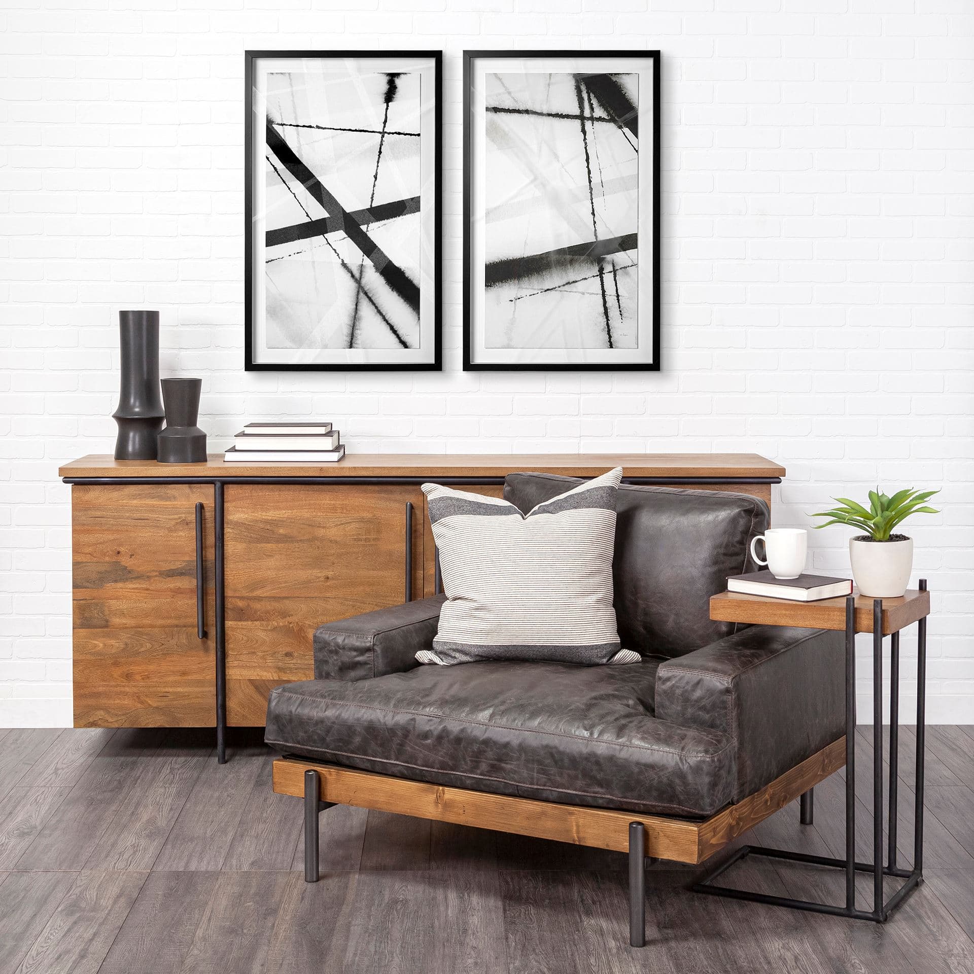 Clouding Mirror II by Panpan Zhang a Framed Art Print Matted under Glass — in a styled room