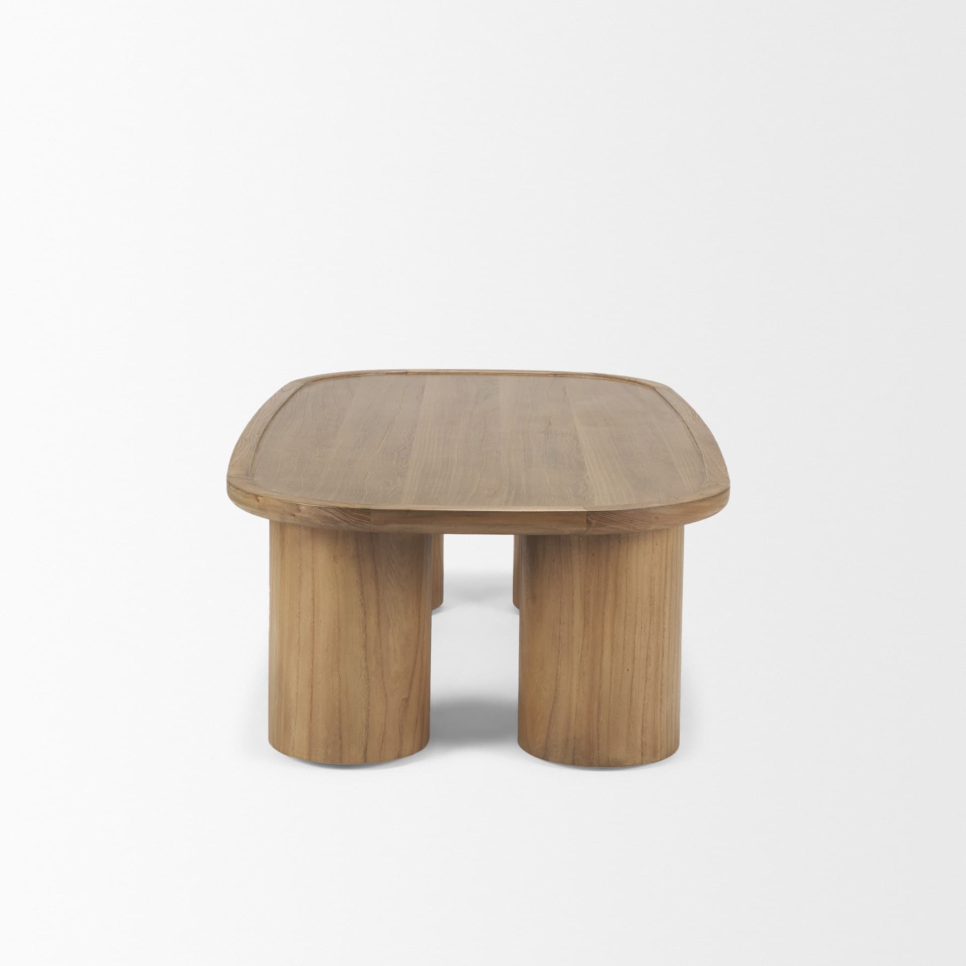 Tavi Rectangular Natural Brown w/ Column Legs Coffee Table — product photograph
