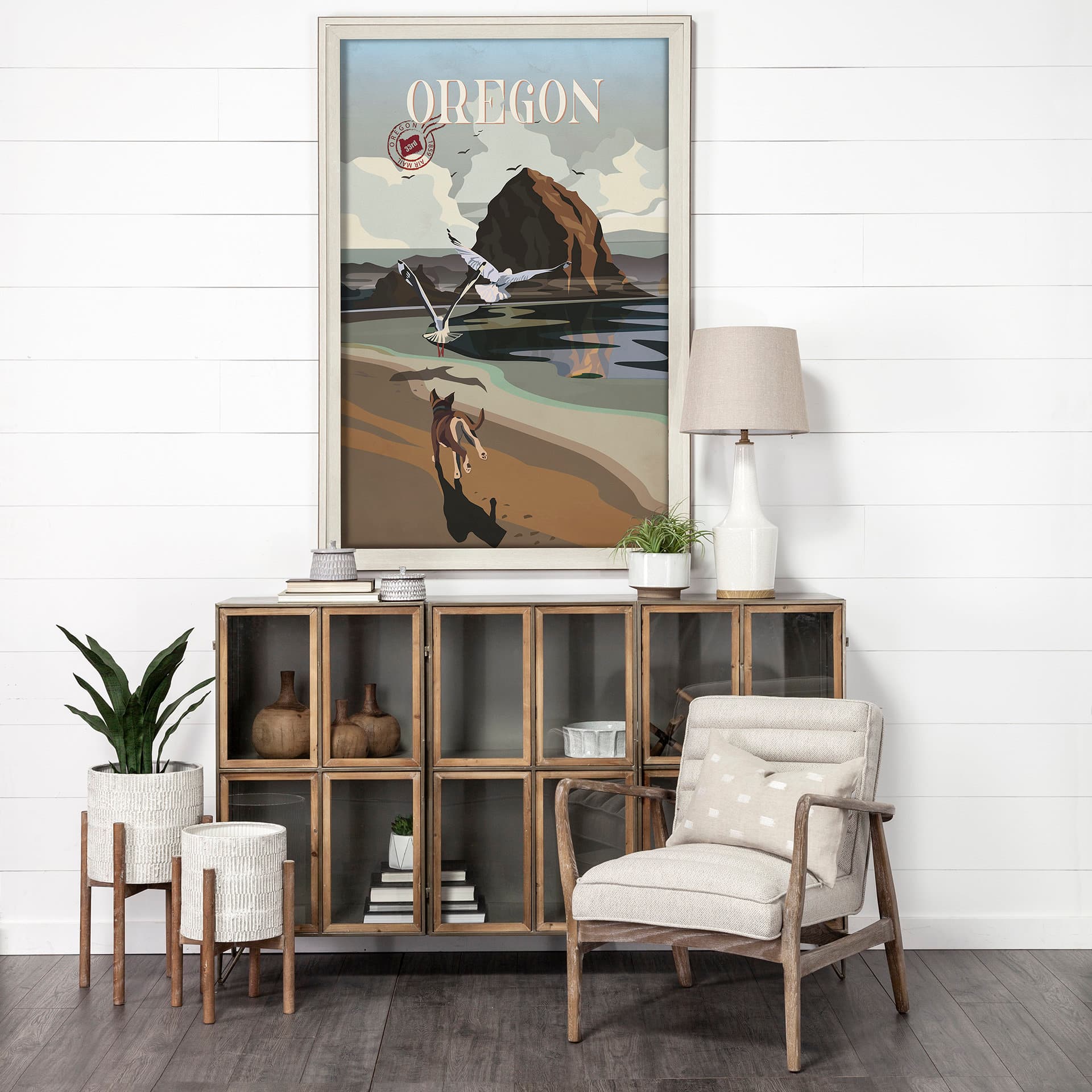 Oregon Go USA (XL) by Mercana Studio a Hand Embellished Decograph Framed Art Print under Glass — product photograph