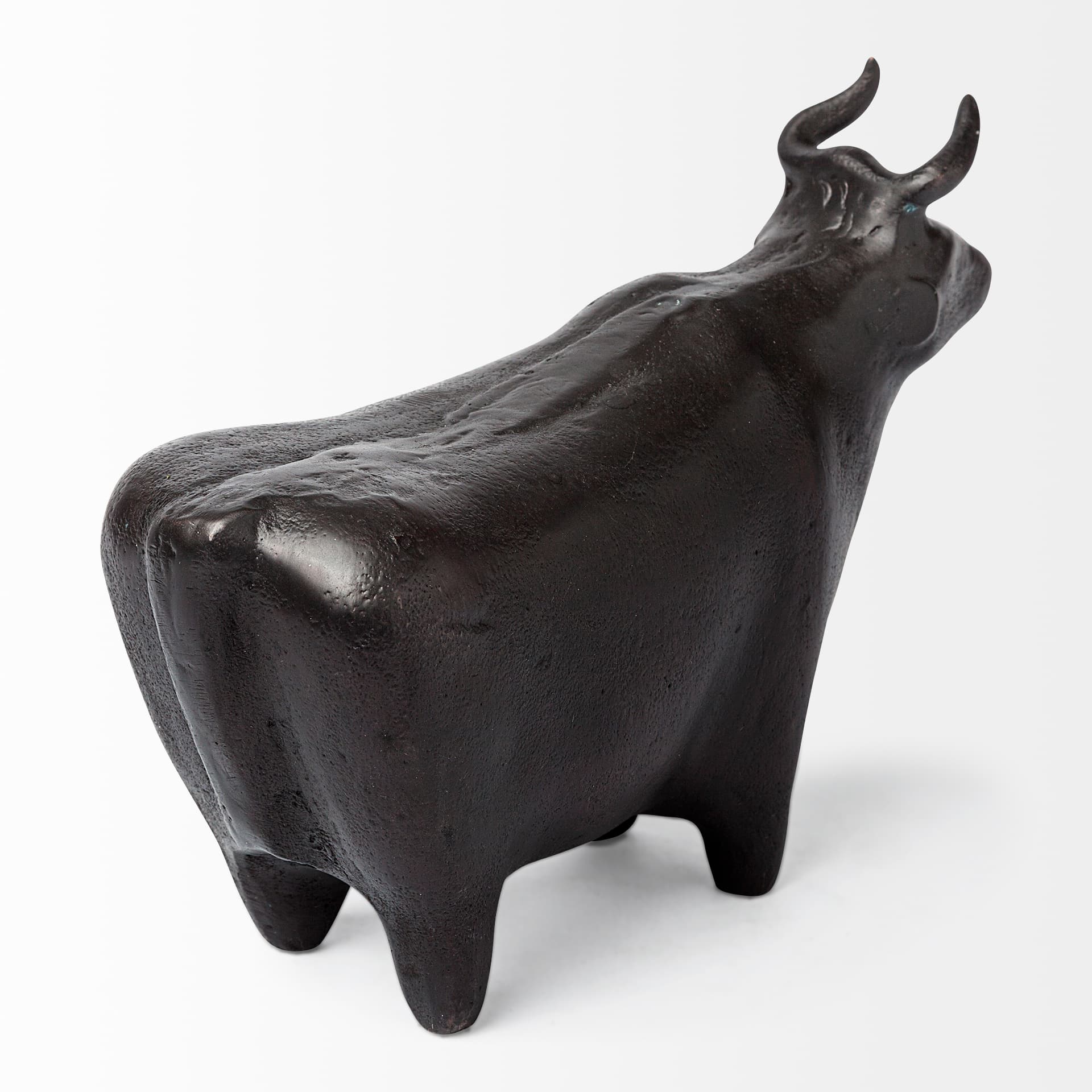 Taurus II 9L x 4W Black Cast Aluminum Bull Decorative Object — product photograph