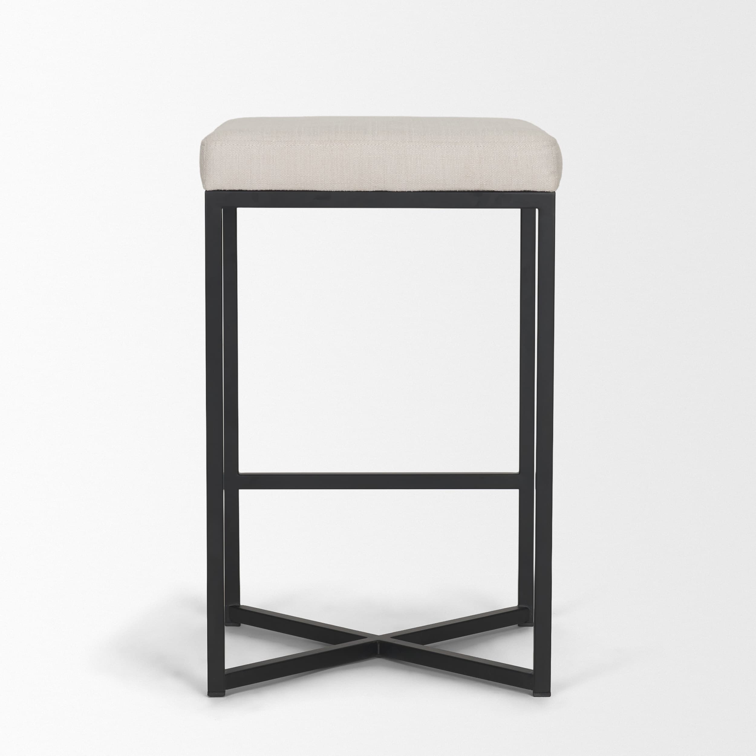 Frodo Backless 26.5in Seat Counter Stool | Counter White Fabric — product photograph