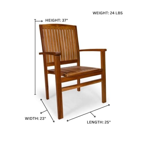 5-Piece Teak Oval Extension Table Stacking Chair Set with Red Cushions TE70-24-R — product photograph